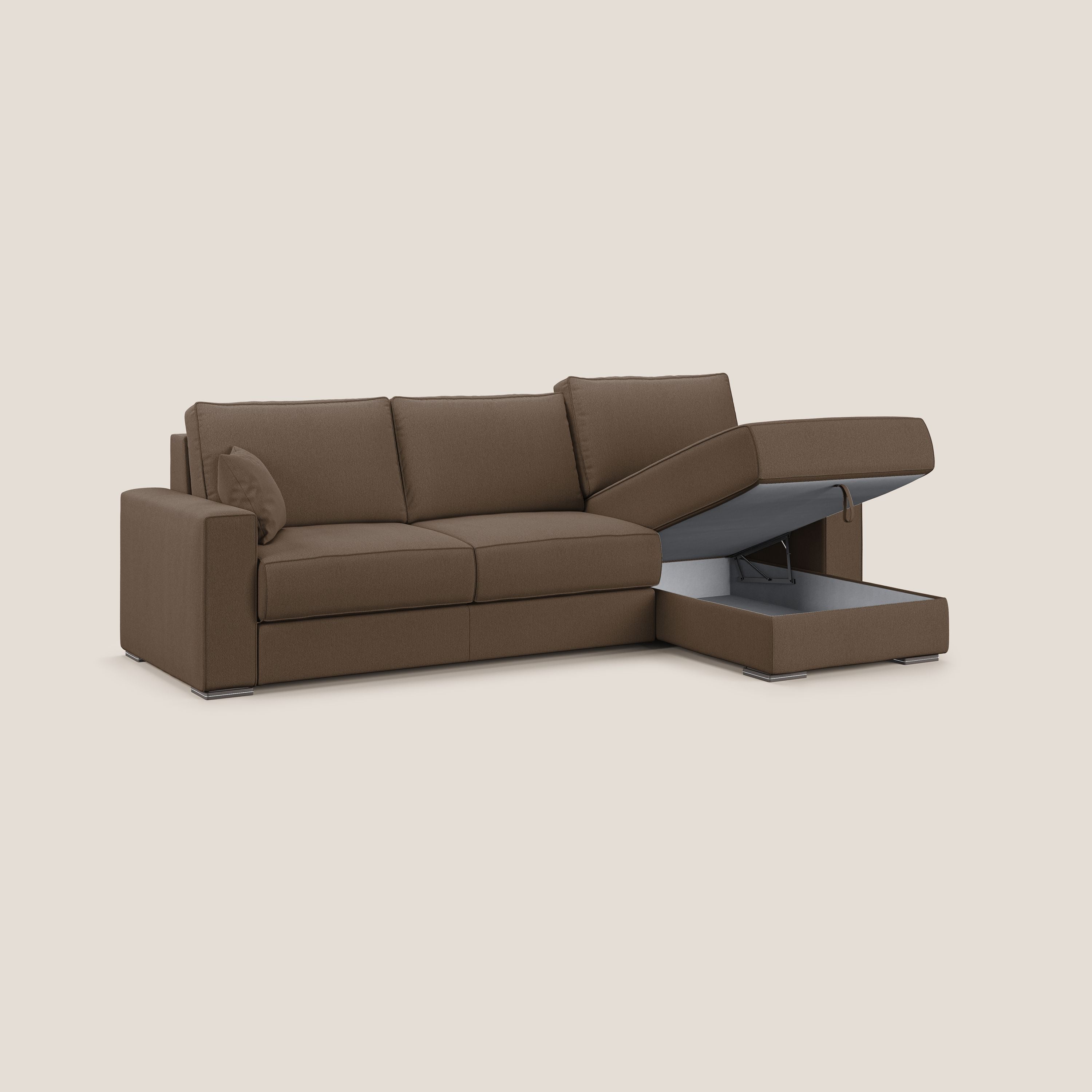 Dream Canapé convertible d'angle en tissu détachable T05 marron - Image 3