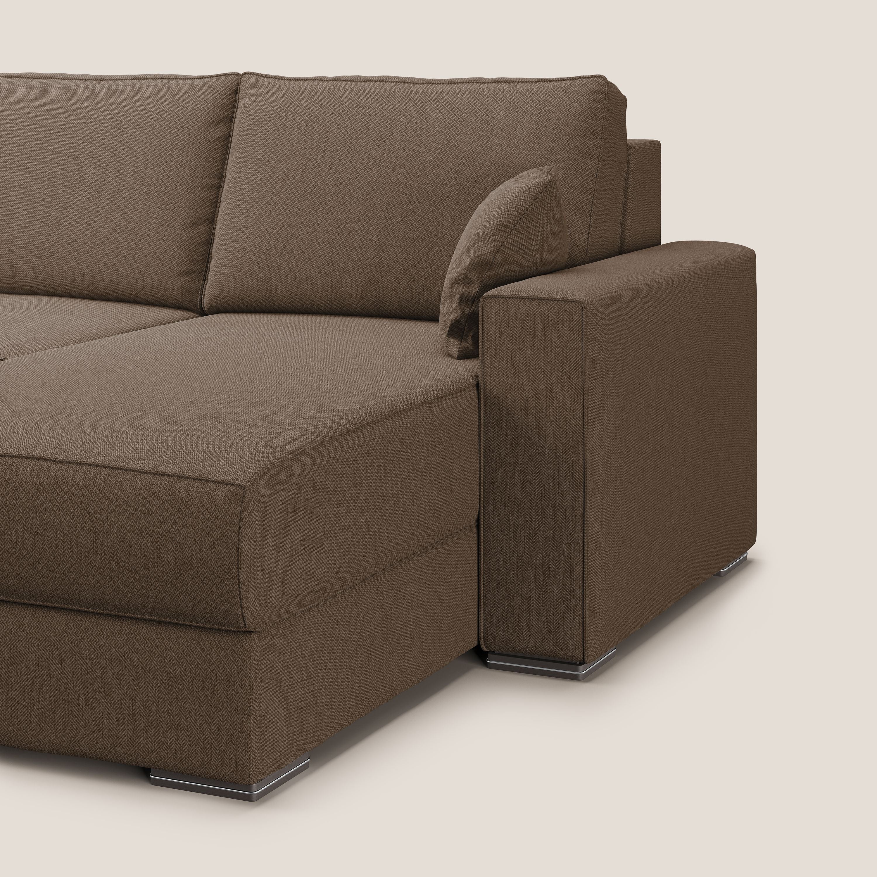 Dream Canapé convertible d'angle en tissu détachable T05 marron - Image 8