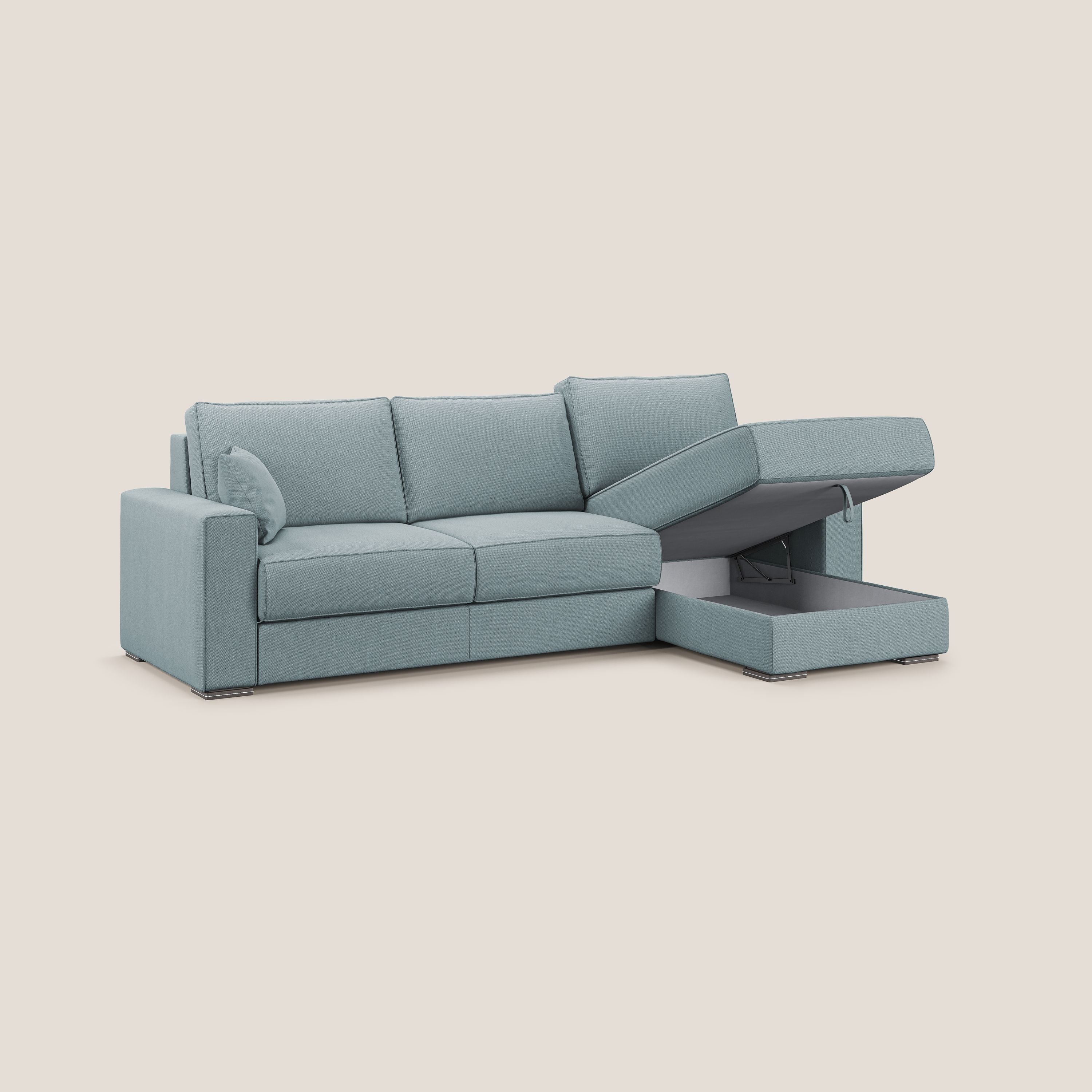 Dream Canapé convertible d'angle en tissu détachable T05 sucre glace - Image 3
