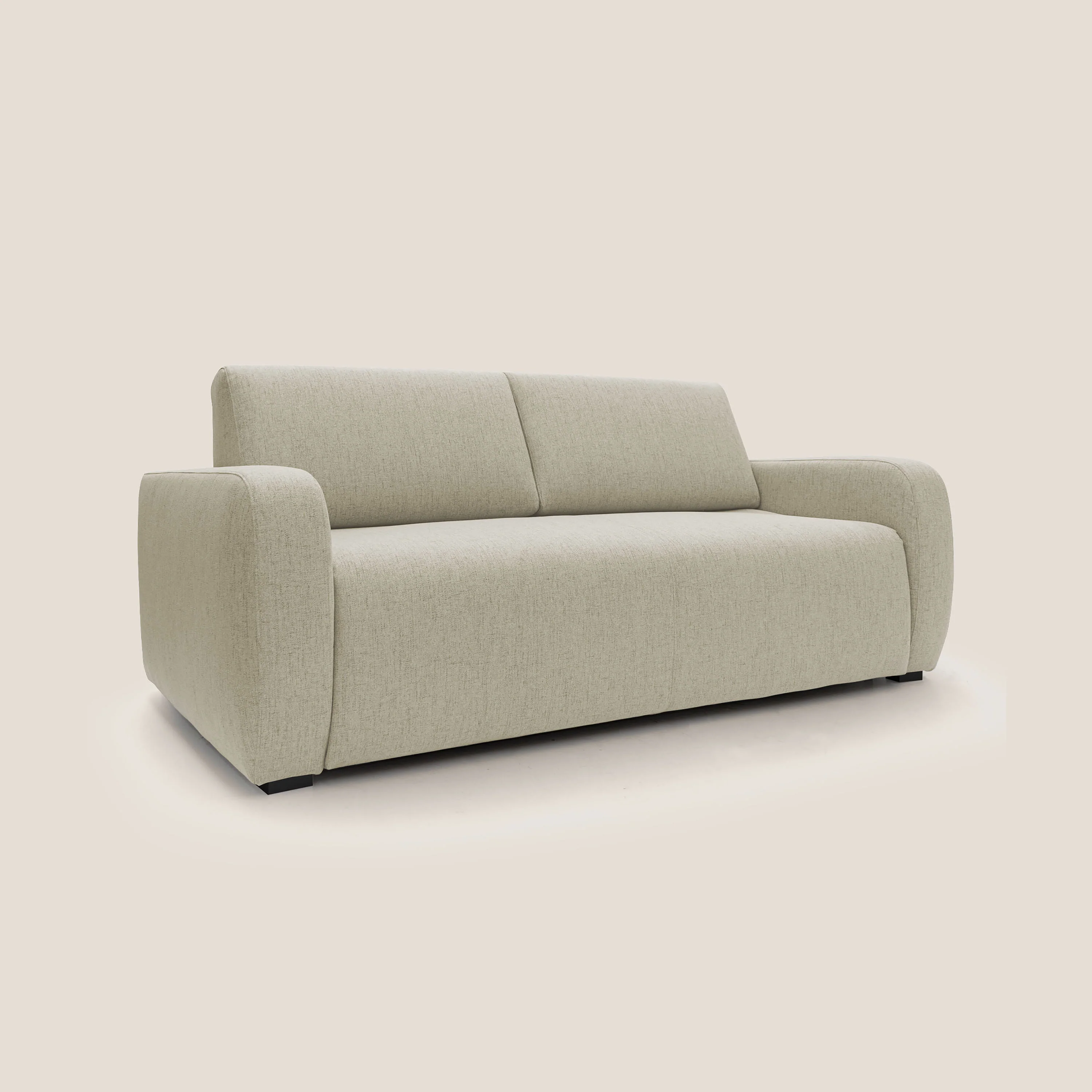 Duna Canapé lit convertible matelas 20cm en tissu doux flammé imperméable T03 beige - Image 3