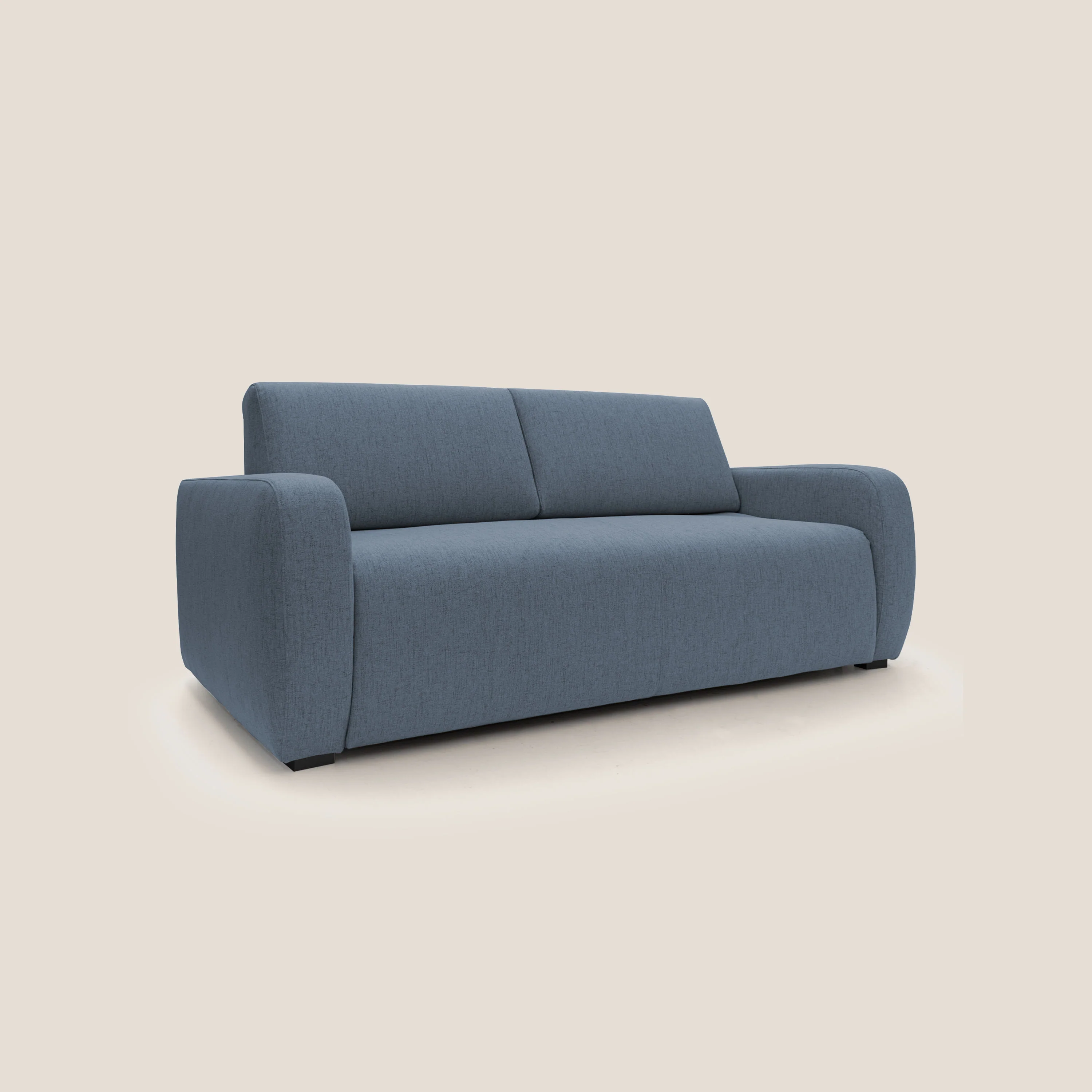 Duna Canapé lit convertible matelas 20cm en tissu doux flammé imperméable T03 bleu - Image 3