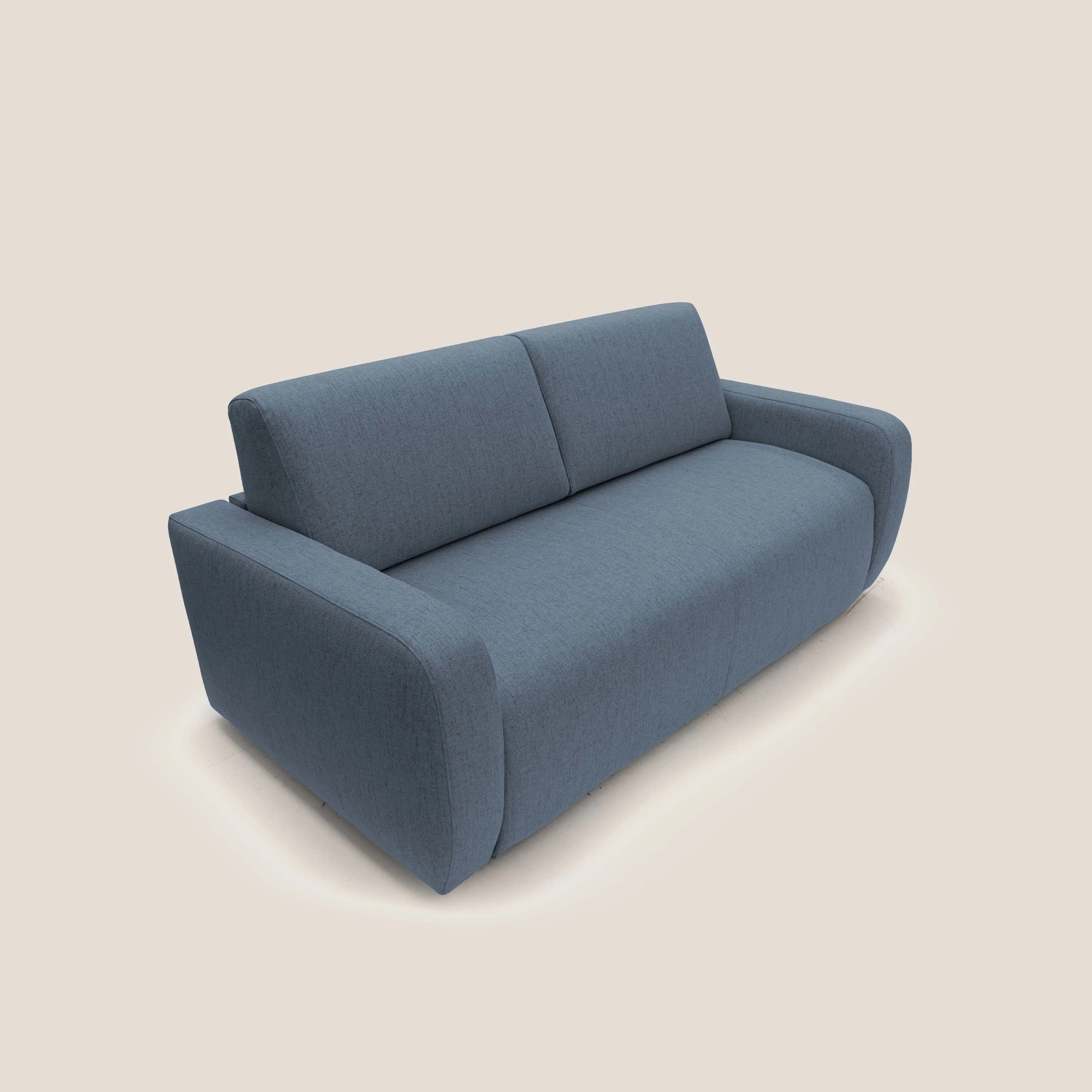 Duna Canapé lit convertible matelas 20cm en tissu doux flammé imperméable T03 bleu - Image 4