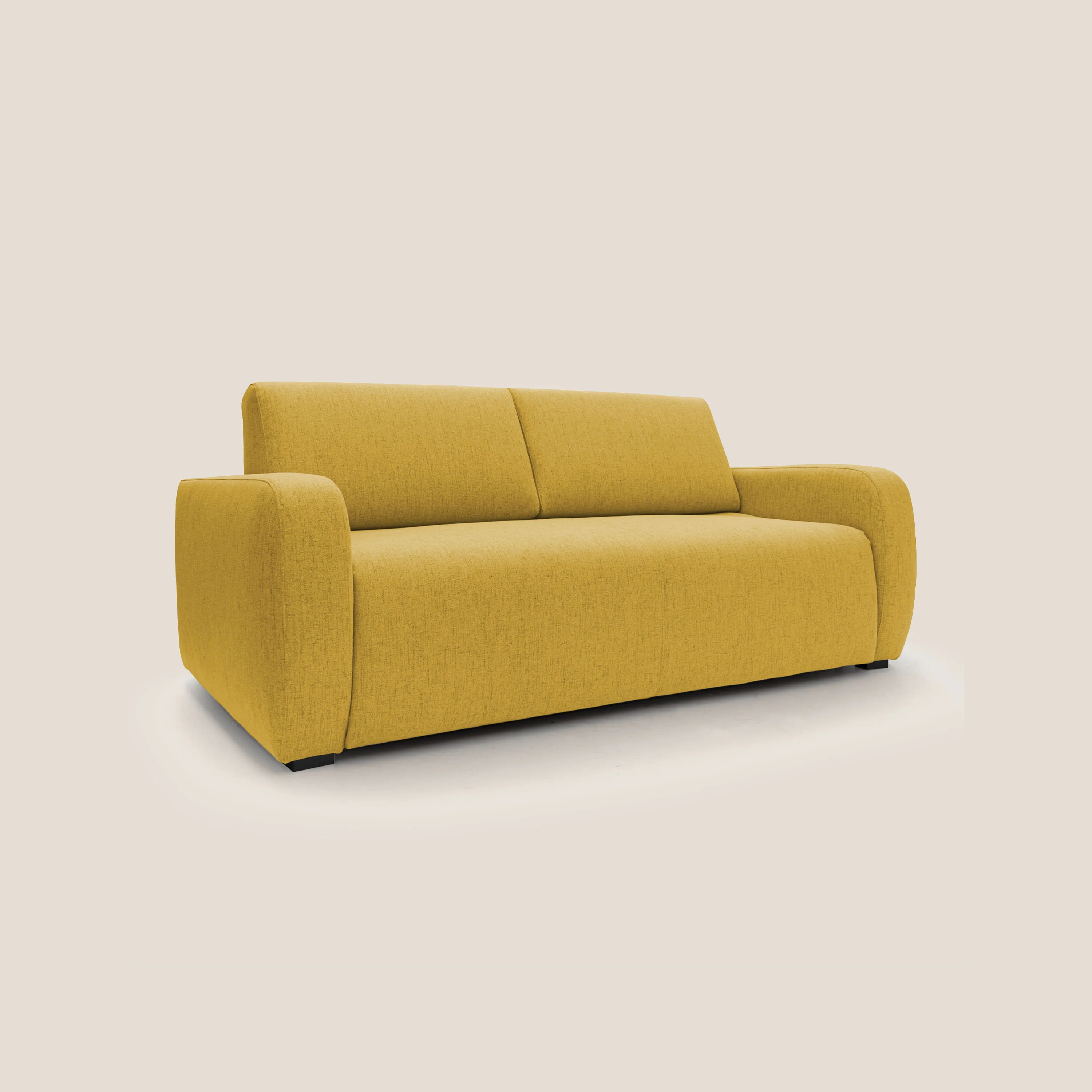 Duna Canapé lit convertible matelas 20cm en tissu doux flammé imperméable T03 jaune - Image 3