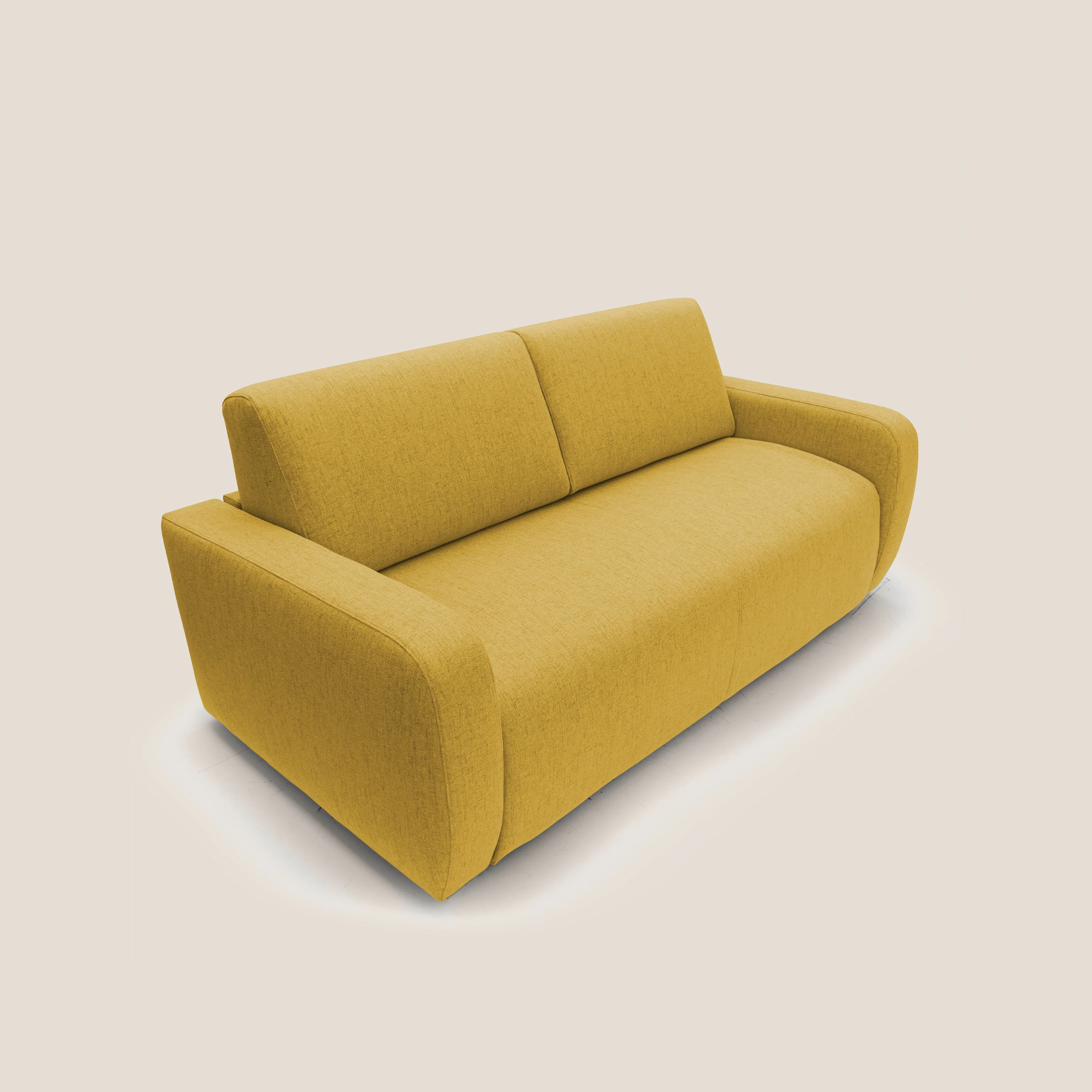 Duna Canapé lit convertible matelas 20cm en tissu doux flammé imperméable T03 jaune - Image 4