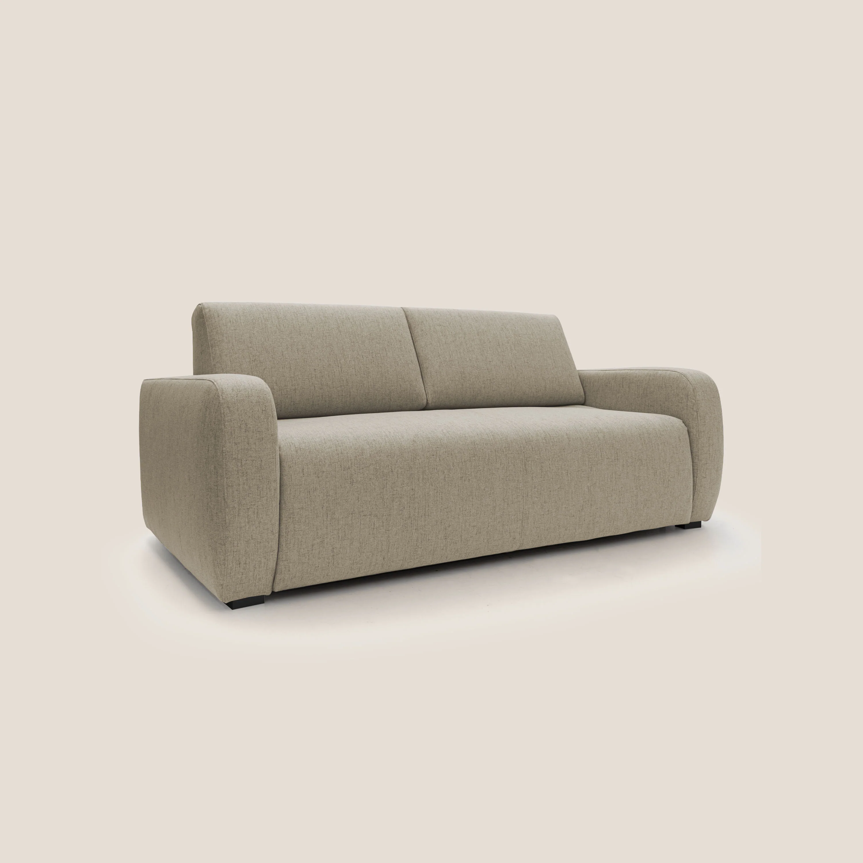 Duna Canapé lit convertible matelas 20cm en tissu doux flammé imperméable T03 marron - Image 3