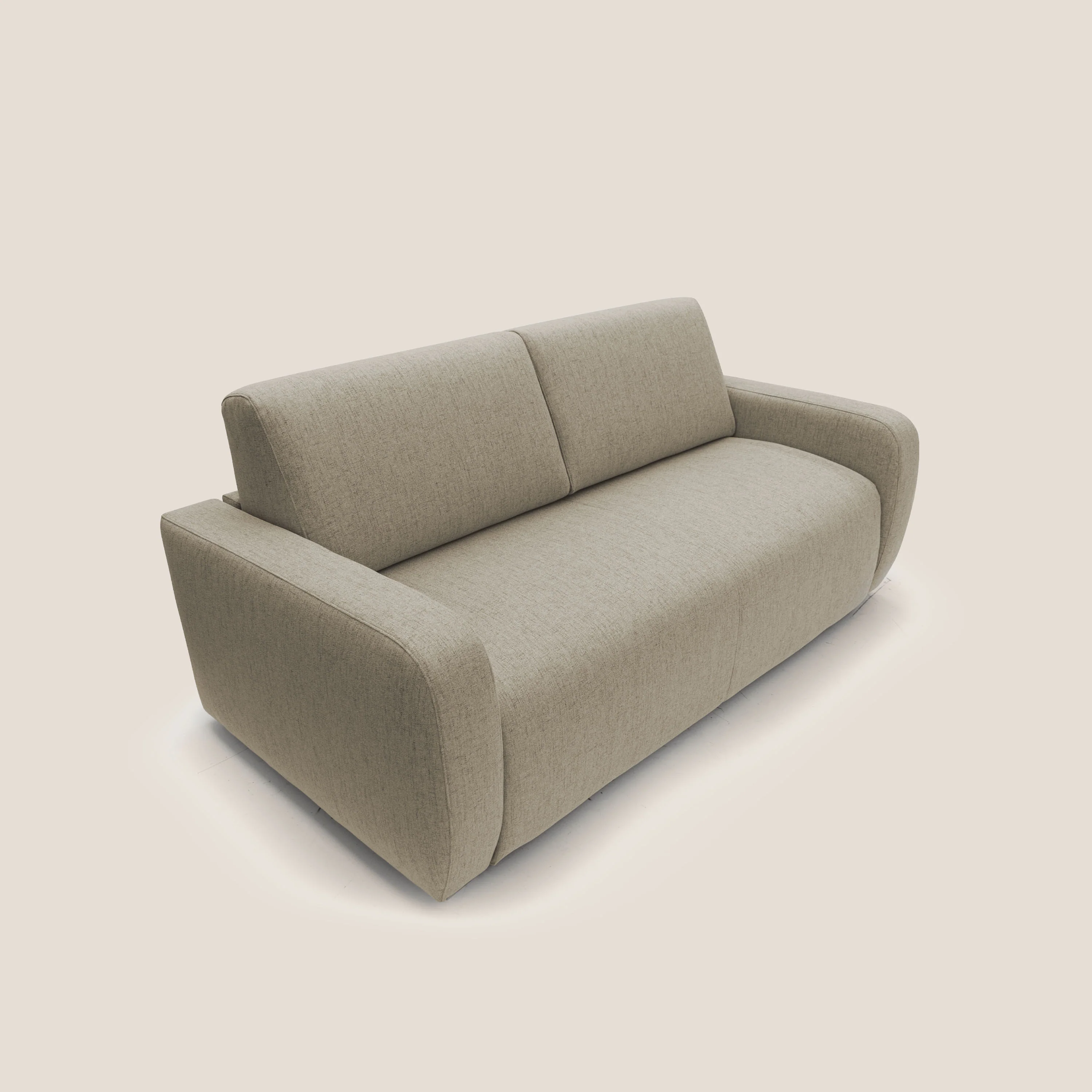 Duna Canapé lit convertible matelas 20cm en tissu doux flammé imperméable T03 marron - Image 4