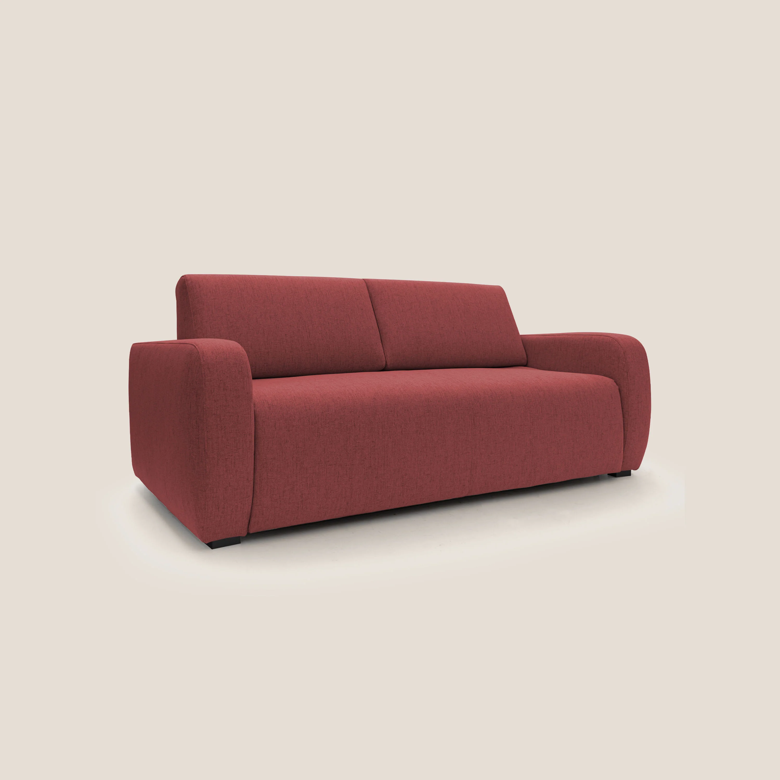 Duna Canapé lit convertible matelas 20cm en tissu doux flammé imperméable T03 rouge - Image 3