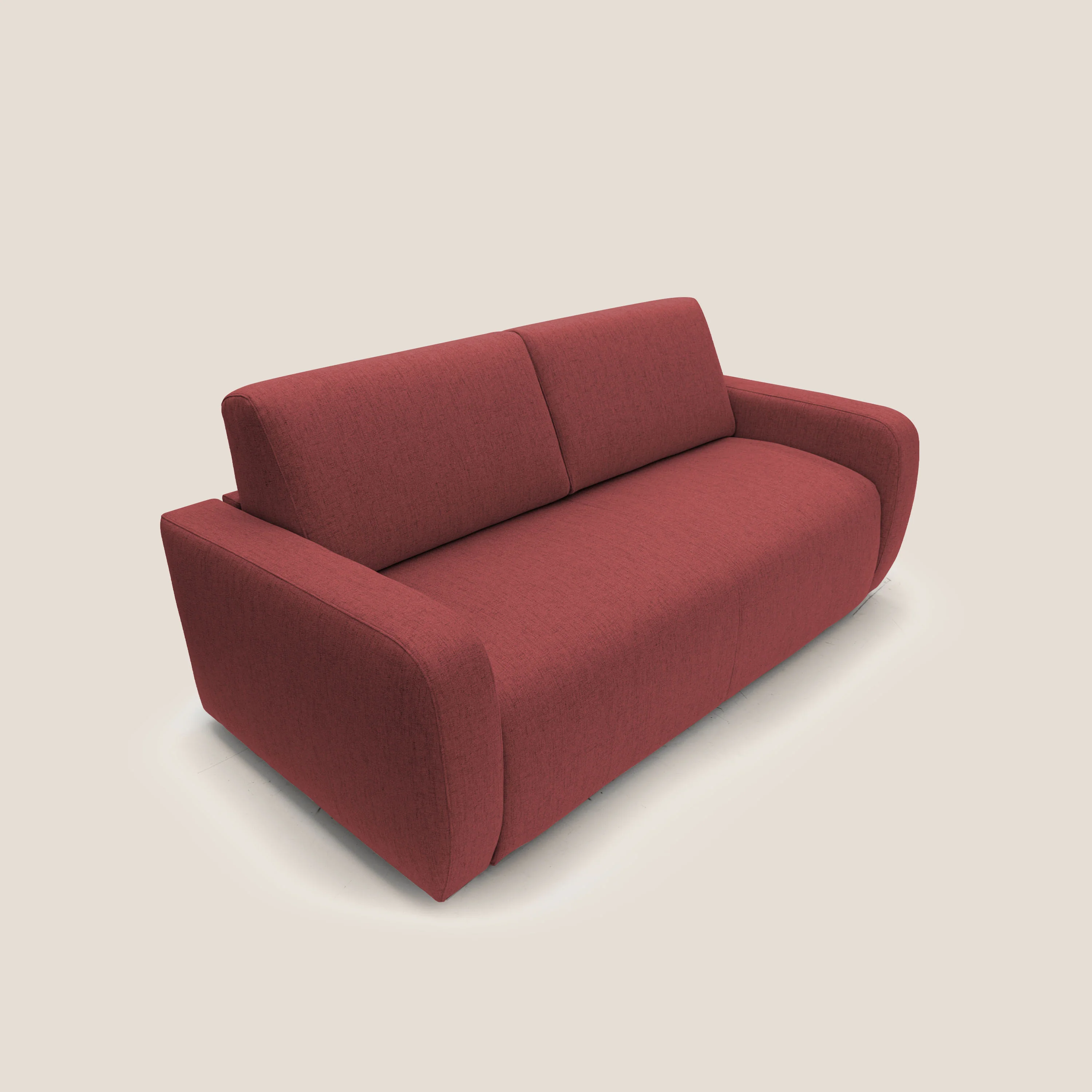 Duna Canapé lit convertible matelas 20cm en tissu doux flammé imperméable T03 rouge - Image 4