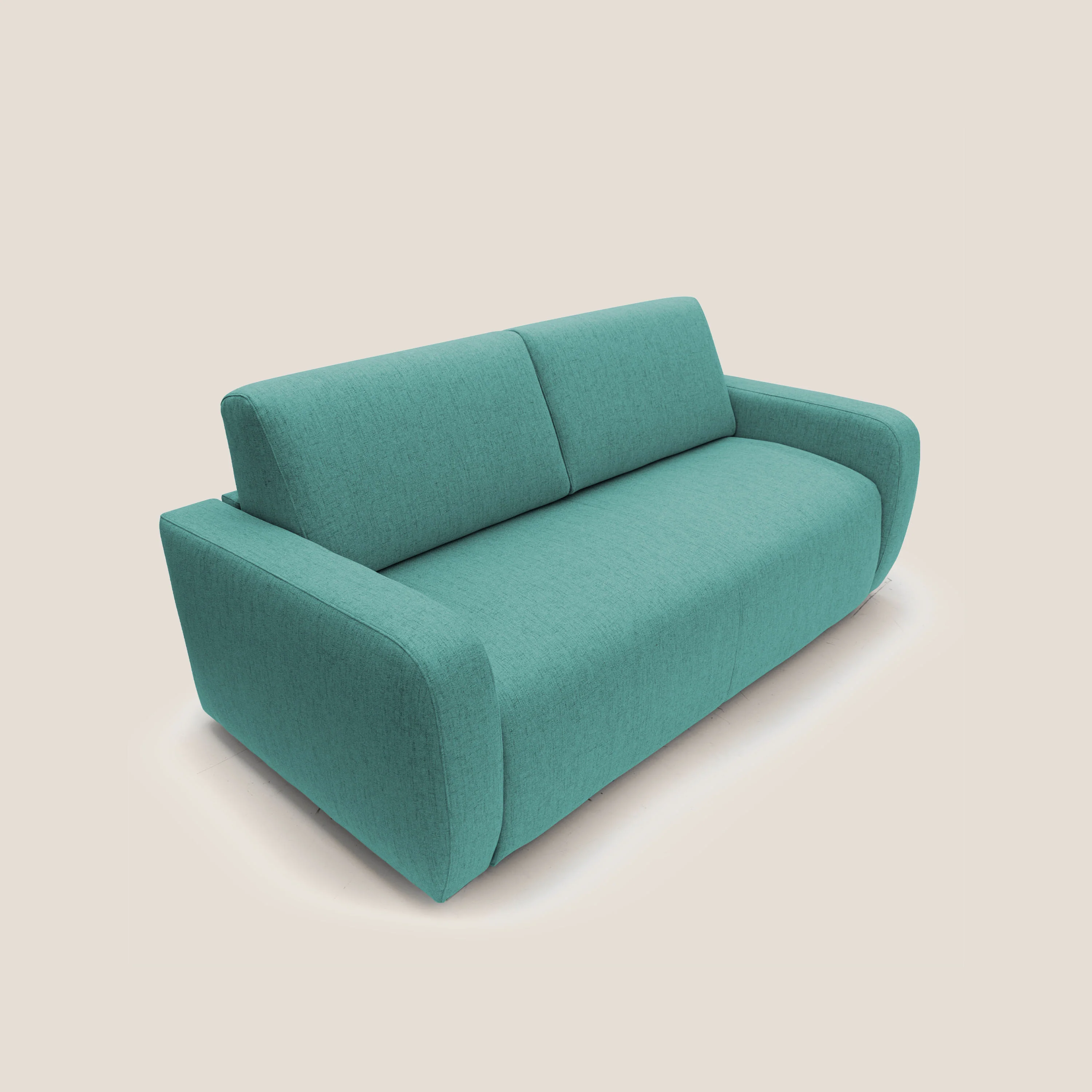 Duna Canapé lit convertible matelas 20cm en tissu doux flammé imperméable T03 vert d'eau - Image 4