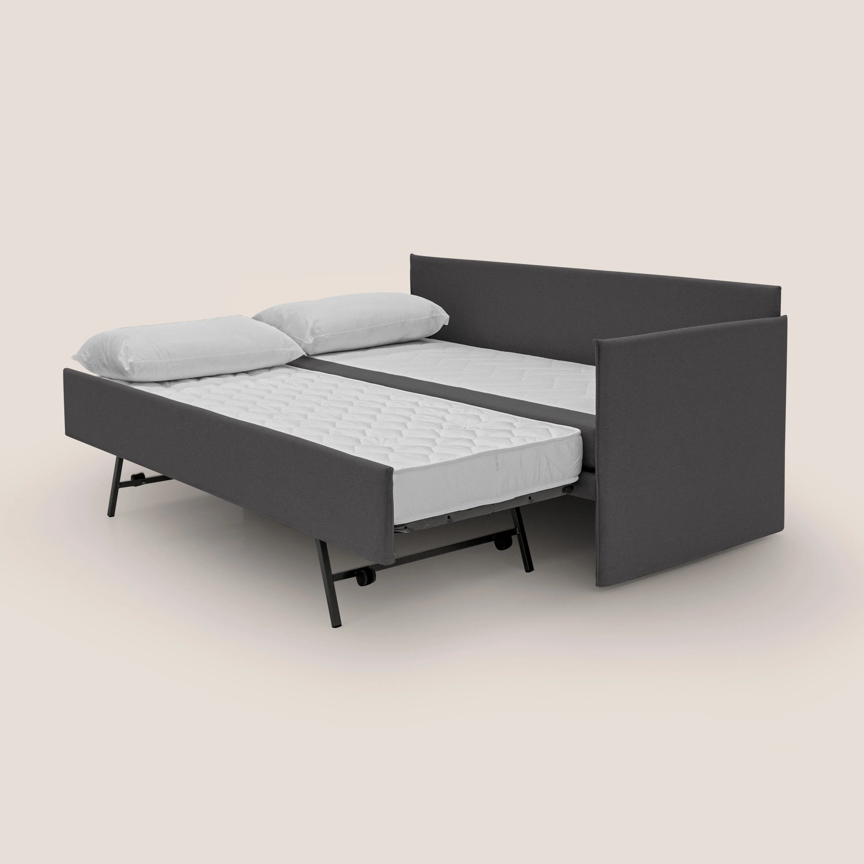 Durini Canapé duplex avec lits jumeaux et tissu effet coton imperméable T13 anthracite - Image 2