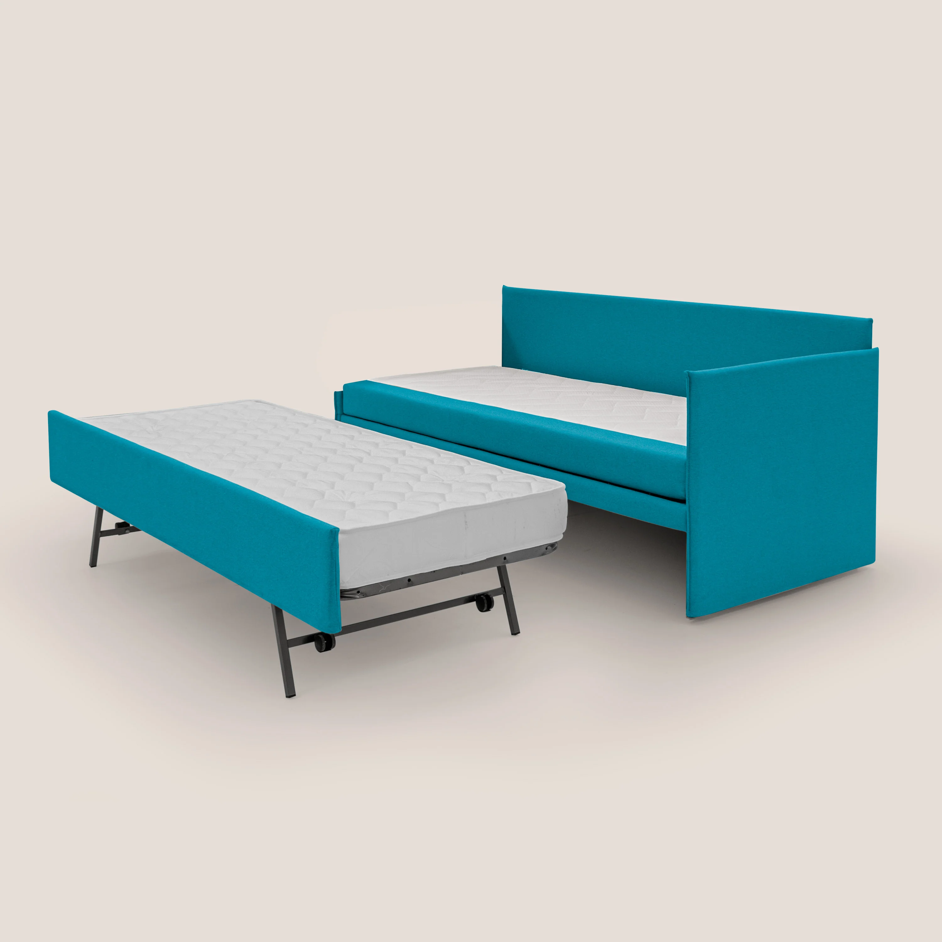 Durini Canapé duplex avec lits jumeaux et tissu effet coton imperméable T13 azur - Image 4