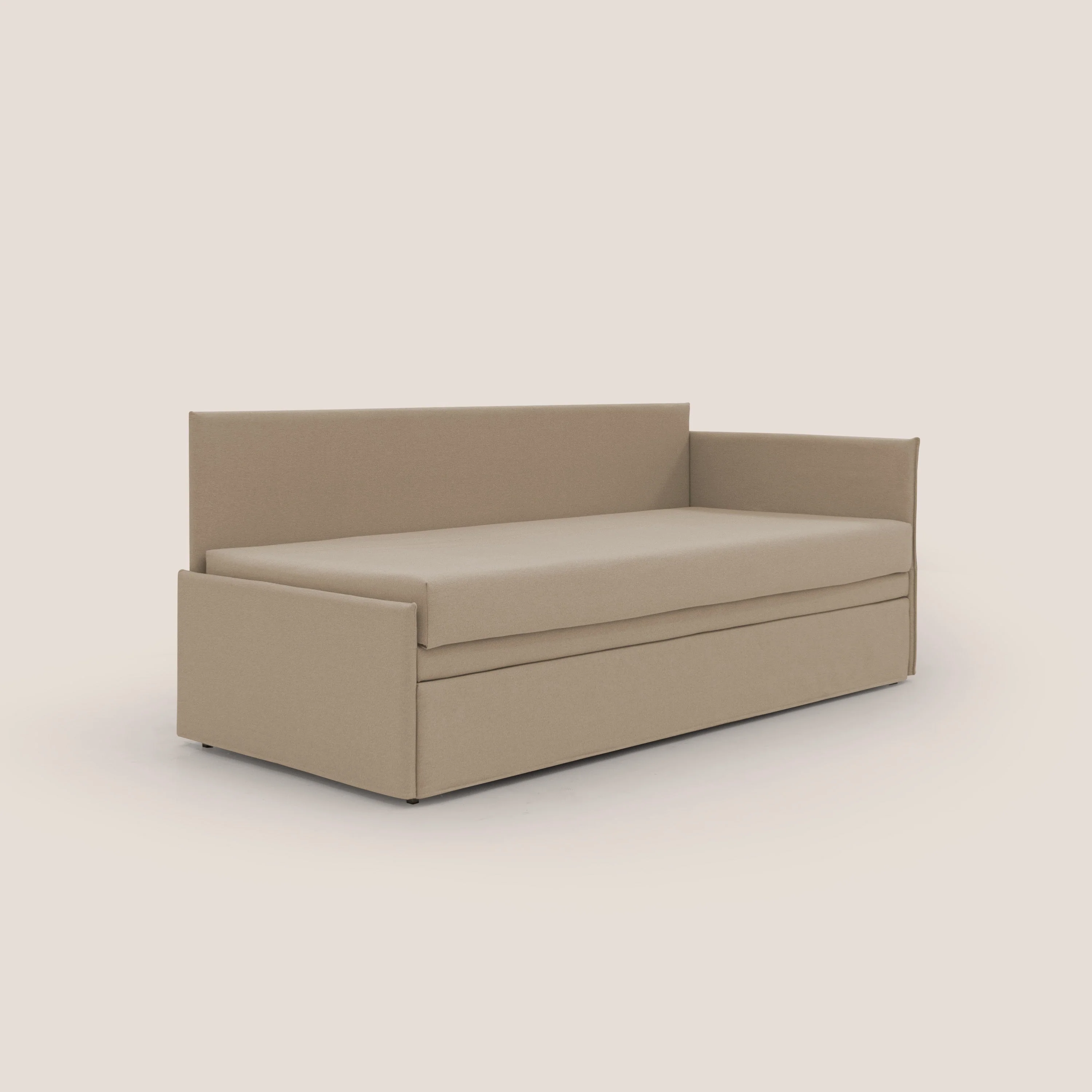 Durini Canapé duplex avec lits jumeaux et tissu effet coton imperméable T13 beige - Image 3