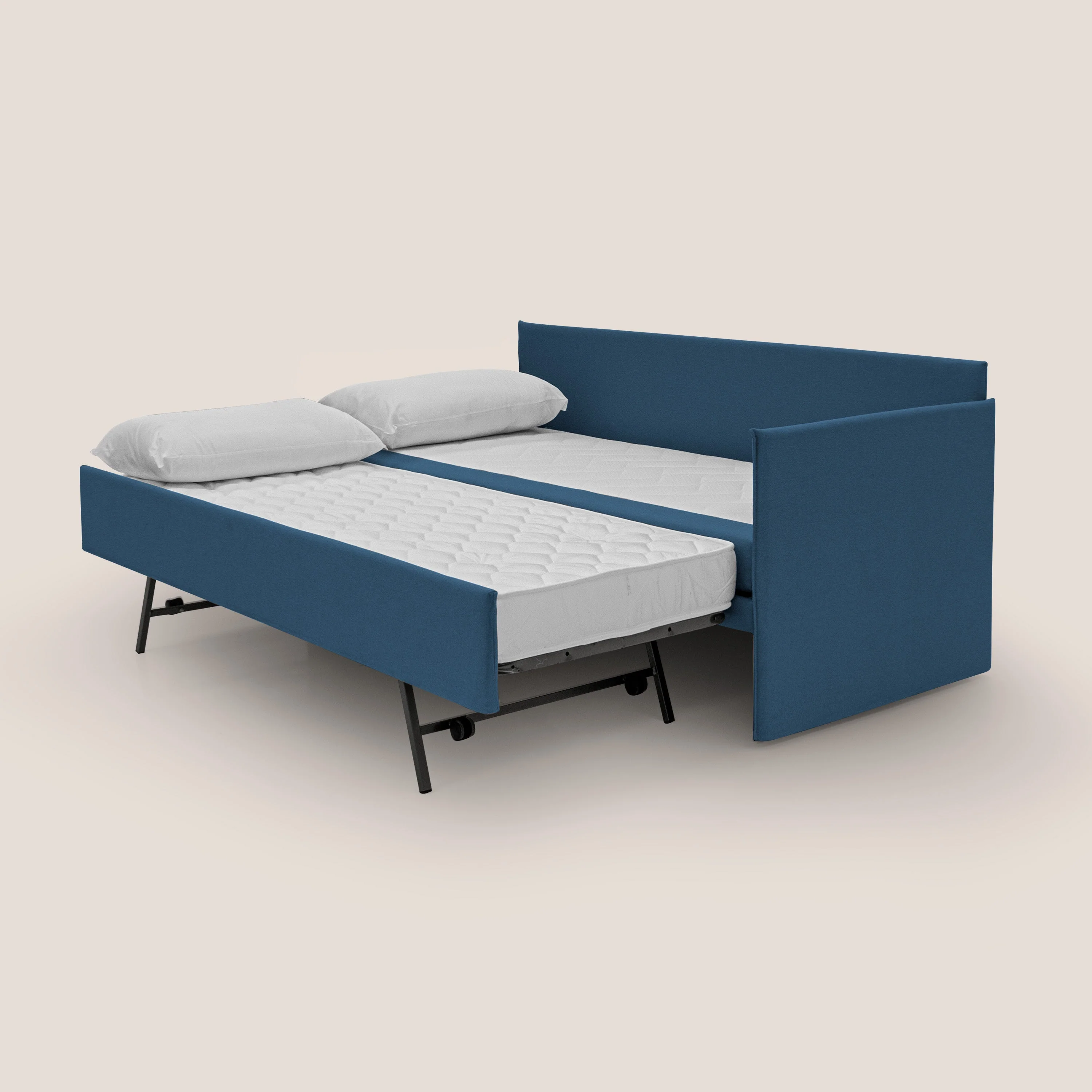 Durini Canapé duplex avec lits jumeaux et tissu effet coton imperméable T13 bleu - Image 2