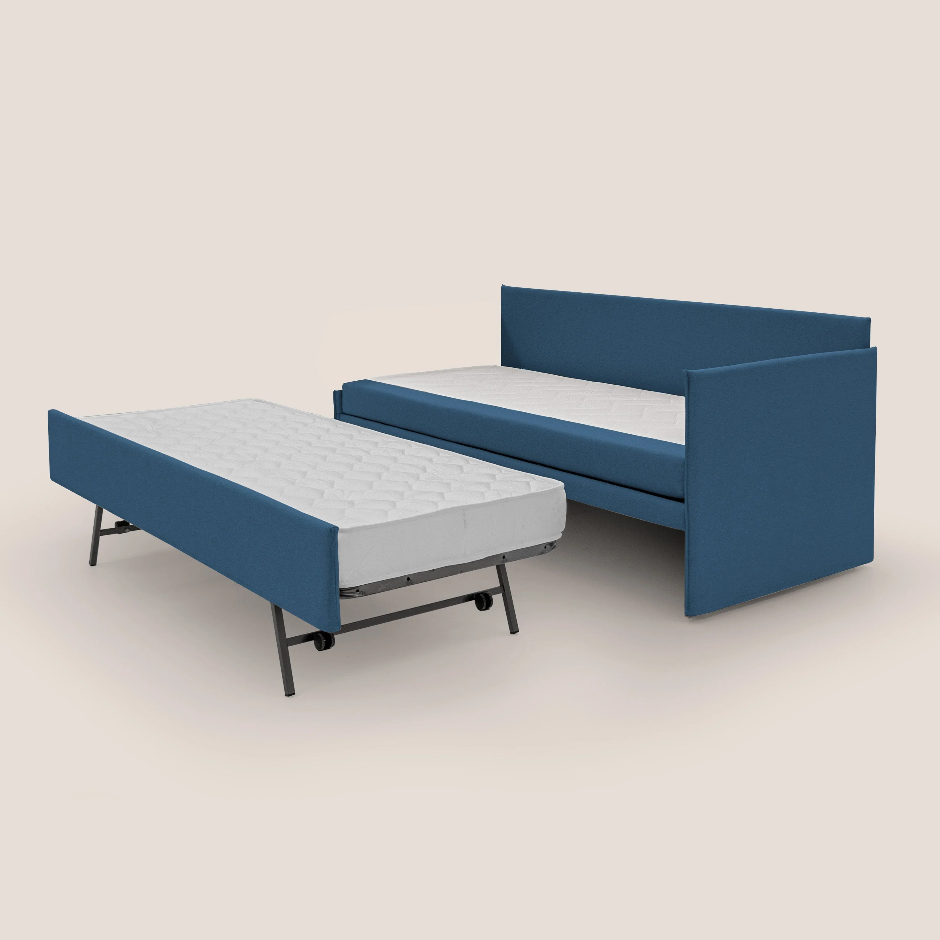 Durini Canapé duplex avec lits jumeaux et tissu effet coton imperméable T13 bleu - Image 4