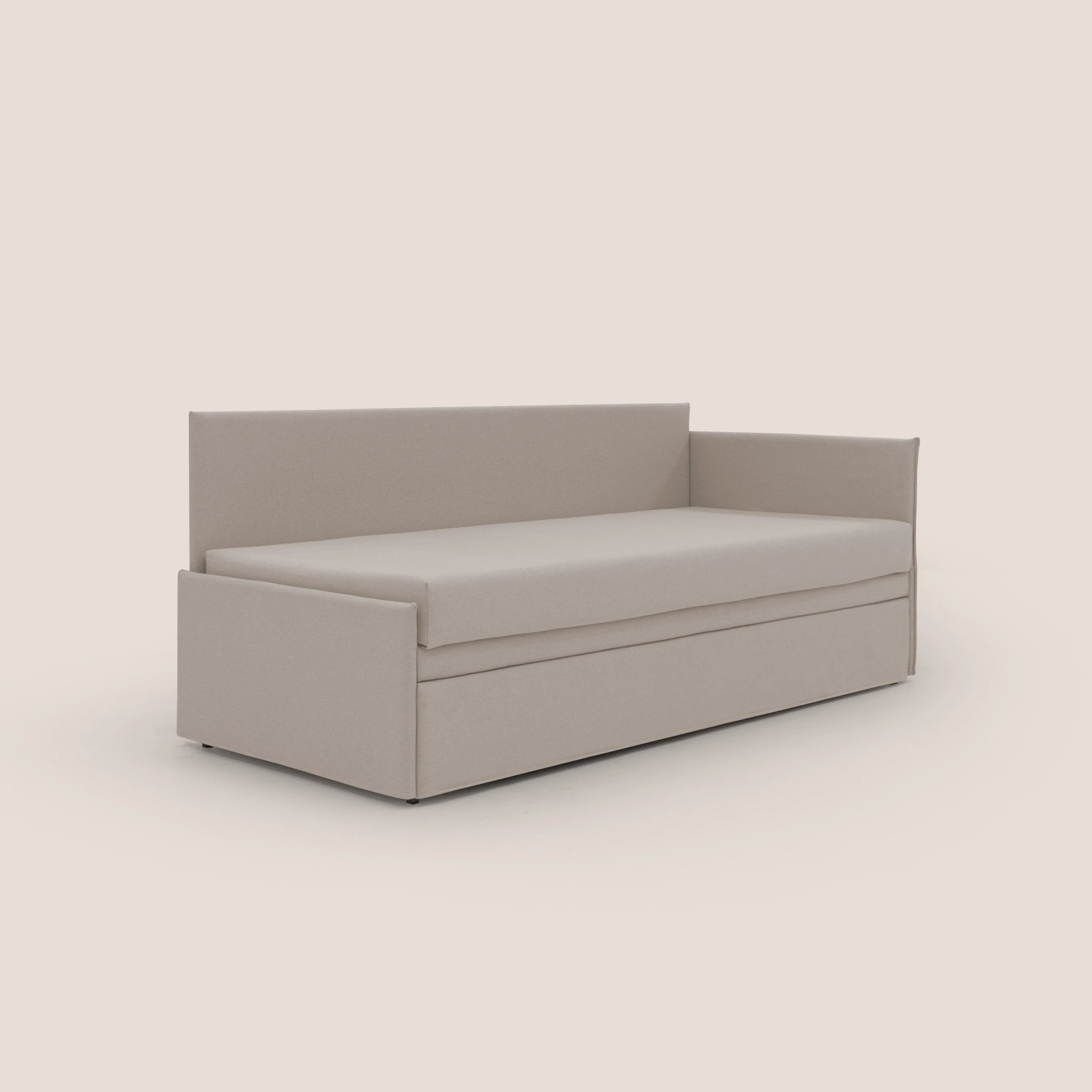 Durini Canapé duplex avec lits jumeaux et tissu effet coton imperméable T13 crème - Image 3