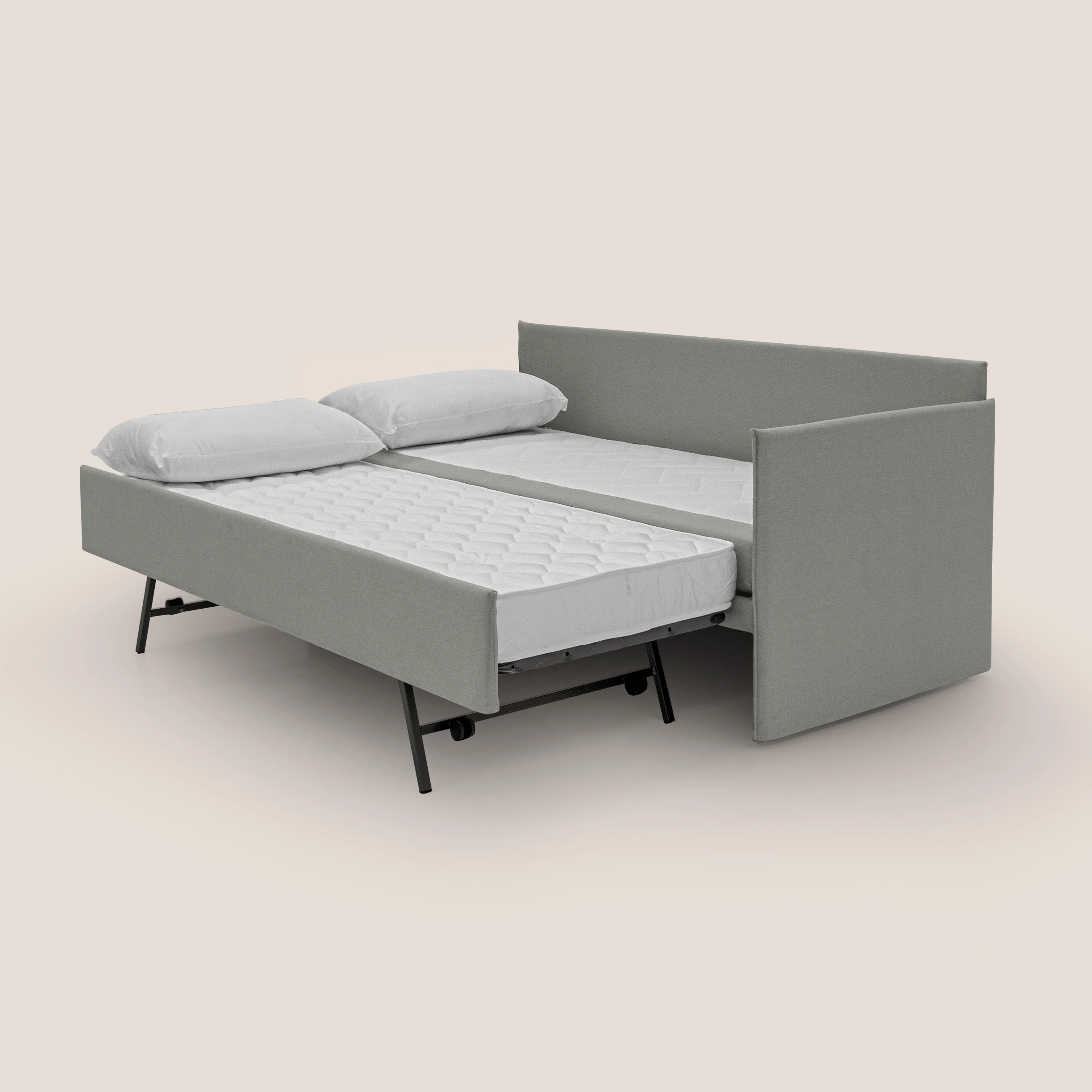 Durini Canapé duplex avec lits jumeaux et tissu effet coton imperméable T13 gris - Image 2