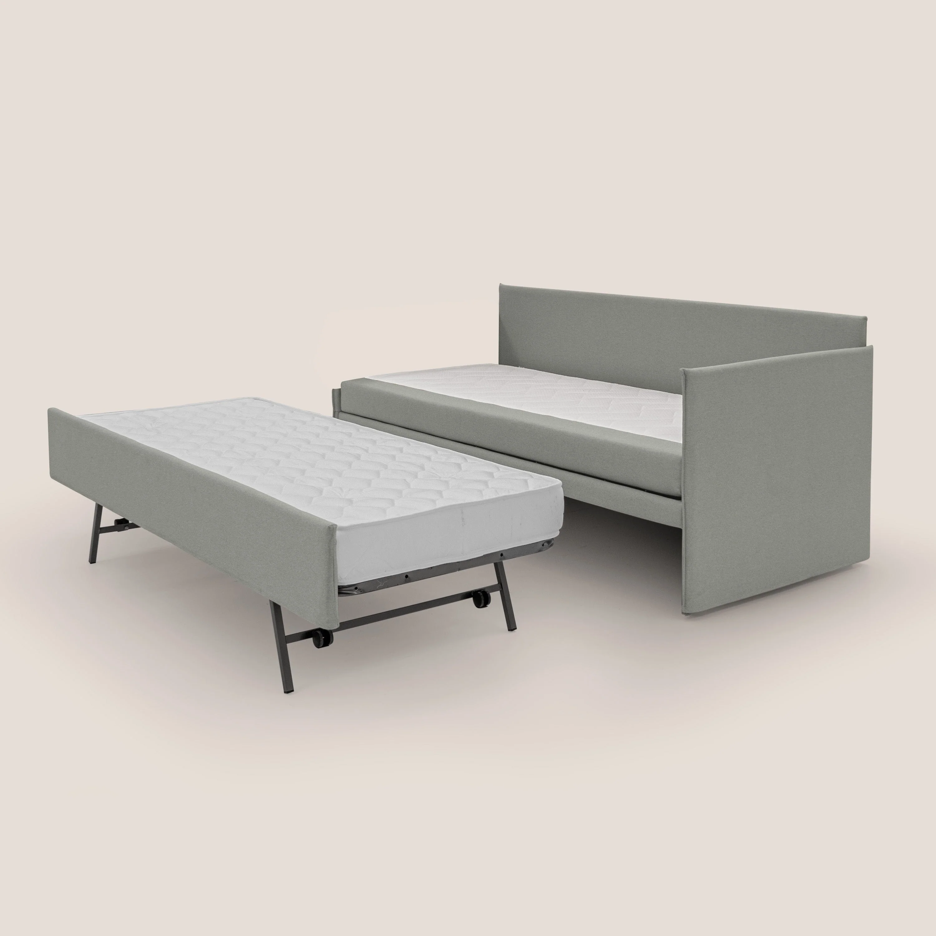 Durini Canapé duplex avec lits jumeaux et tissu effet coton imperméable T13 gris - Image 4