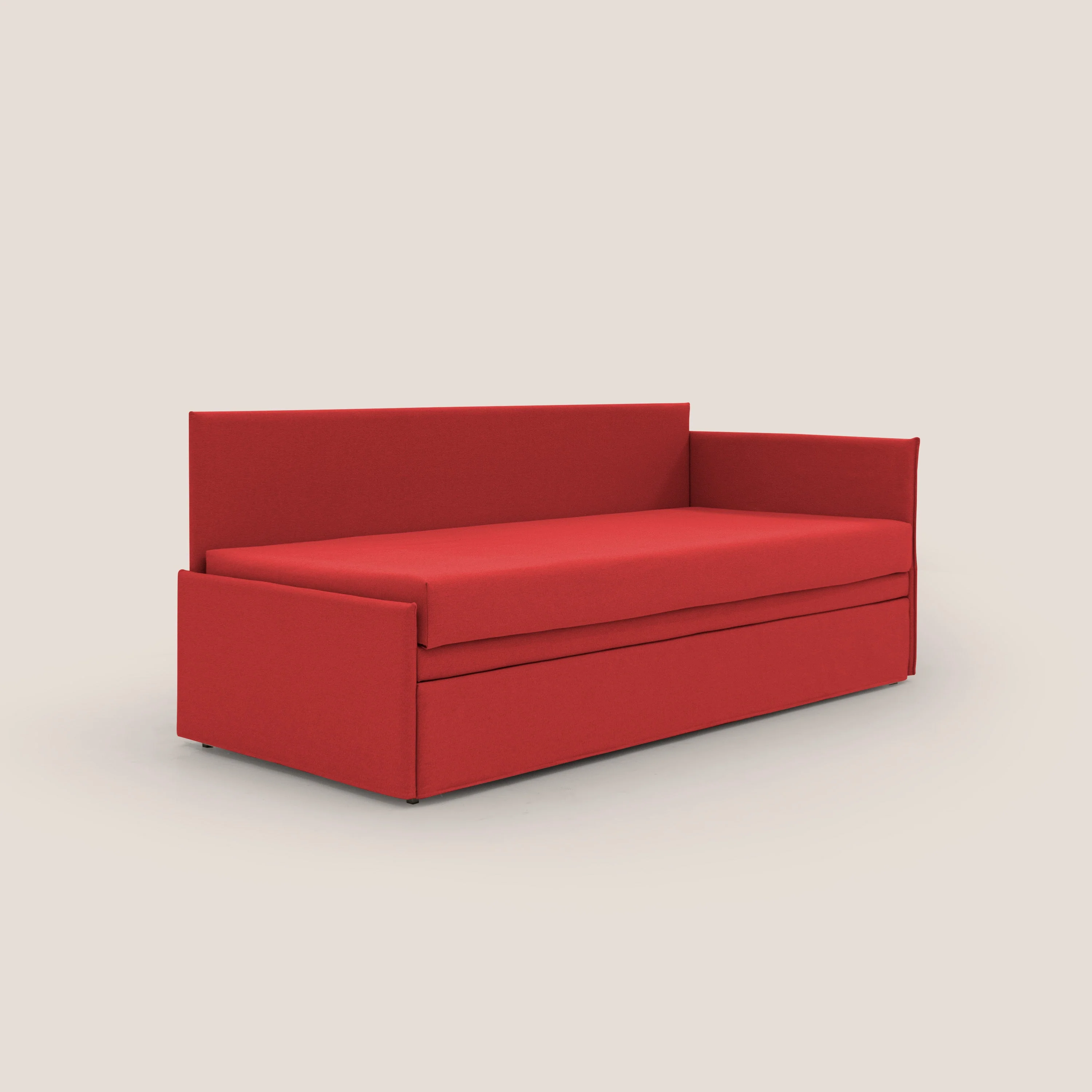 Durini Canapé duplex avec lits jumeaux et tissu effet coton imperméable T13 rouge - Image 3