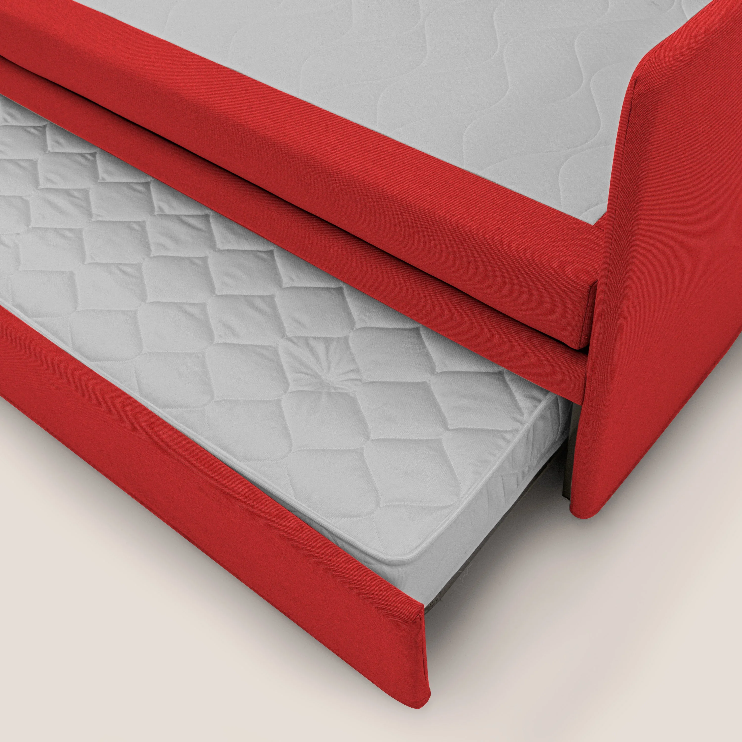 Durini Canapé duplex avec lits jumeaux et tissu effet coton imperméable T13 rouge - Image 6
