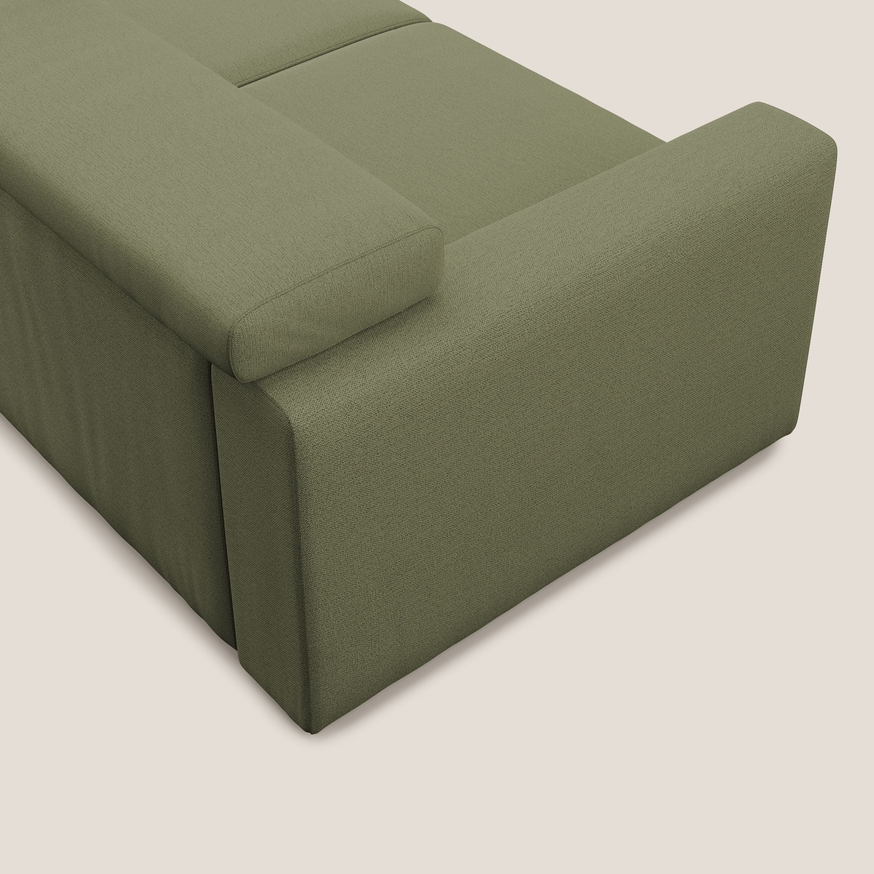 Dylan canapé avec pouf extractible en tissu flamme effet coton impermeabile T19 vert - Image 7