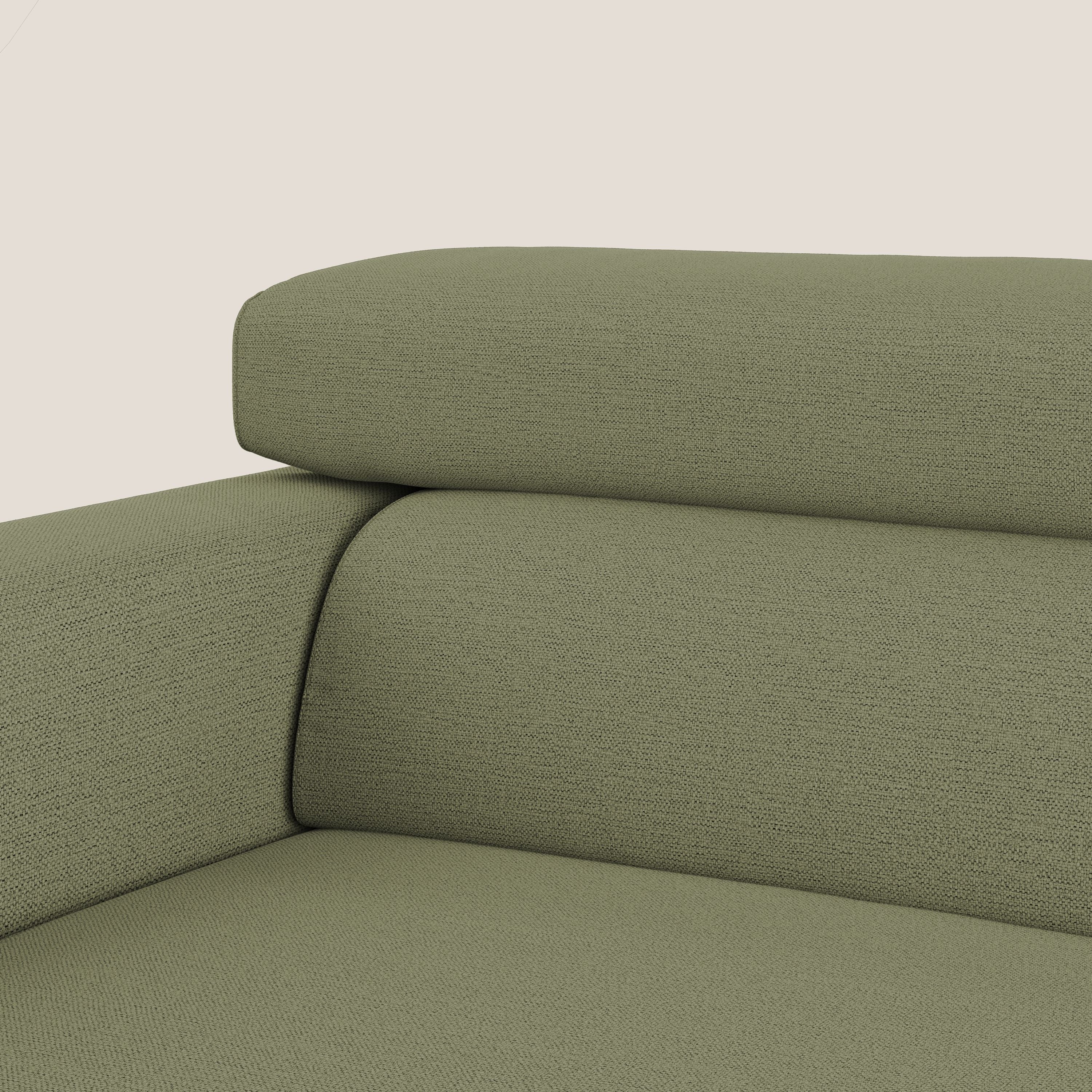 Dylan canapé avec pouf extractible en tissu flamme effet coton impermeabile T19 vert - Image 8