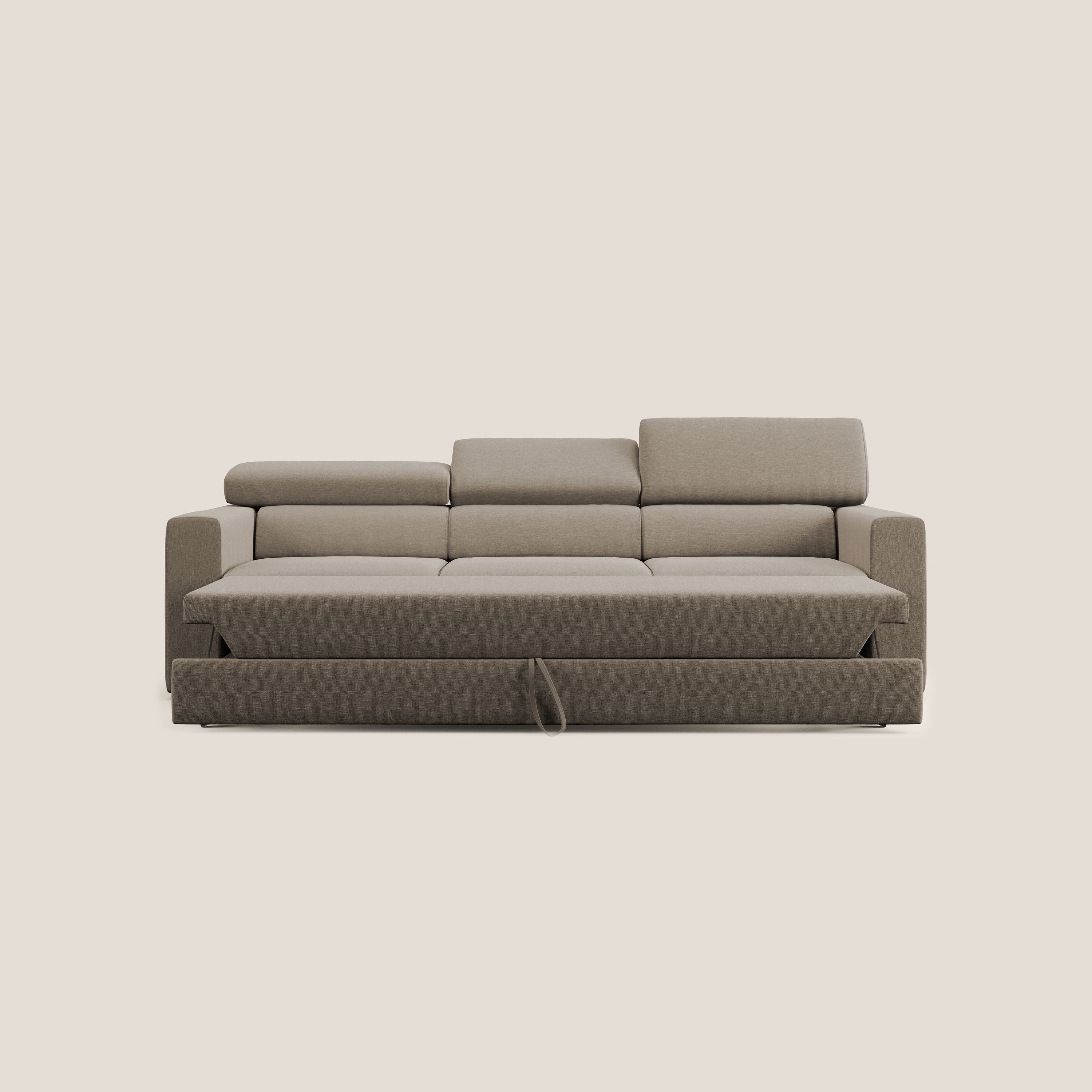 Dylan canapé avec pouf extractible à 3 assises en tissu effet coton imperméable T13 beige - Image 6