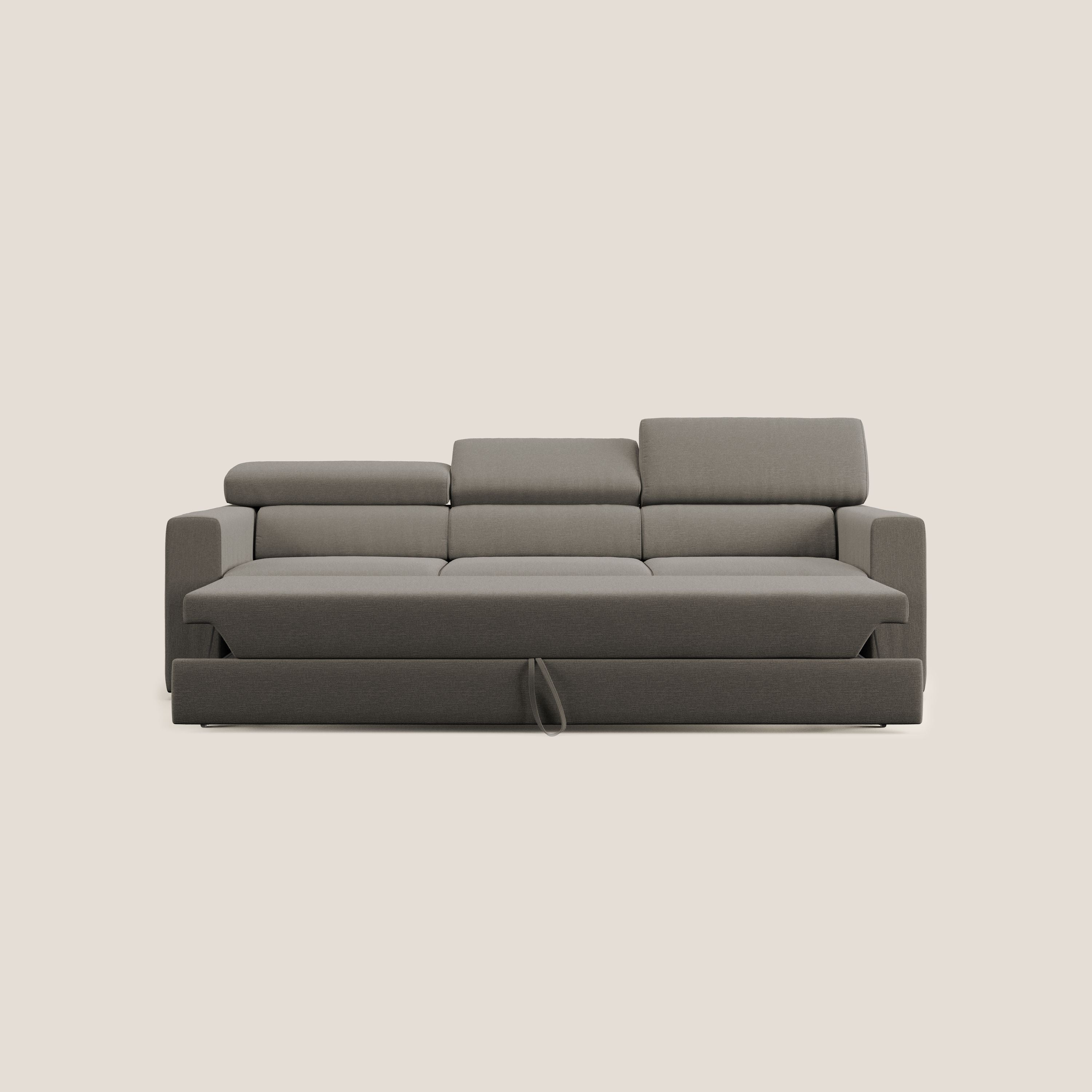 Dylan canapé avec pouf extractible à 3 assises en tissu effet coton imperméable T13 Taupe tortora - Image 6