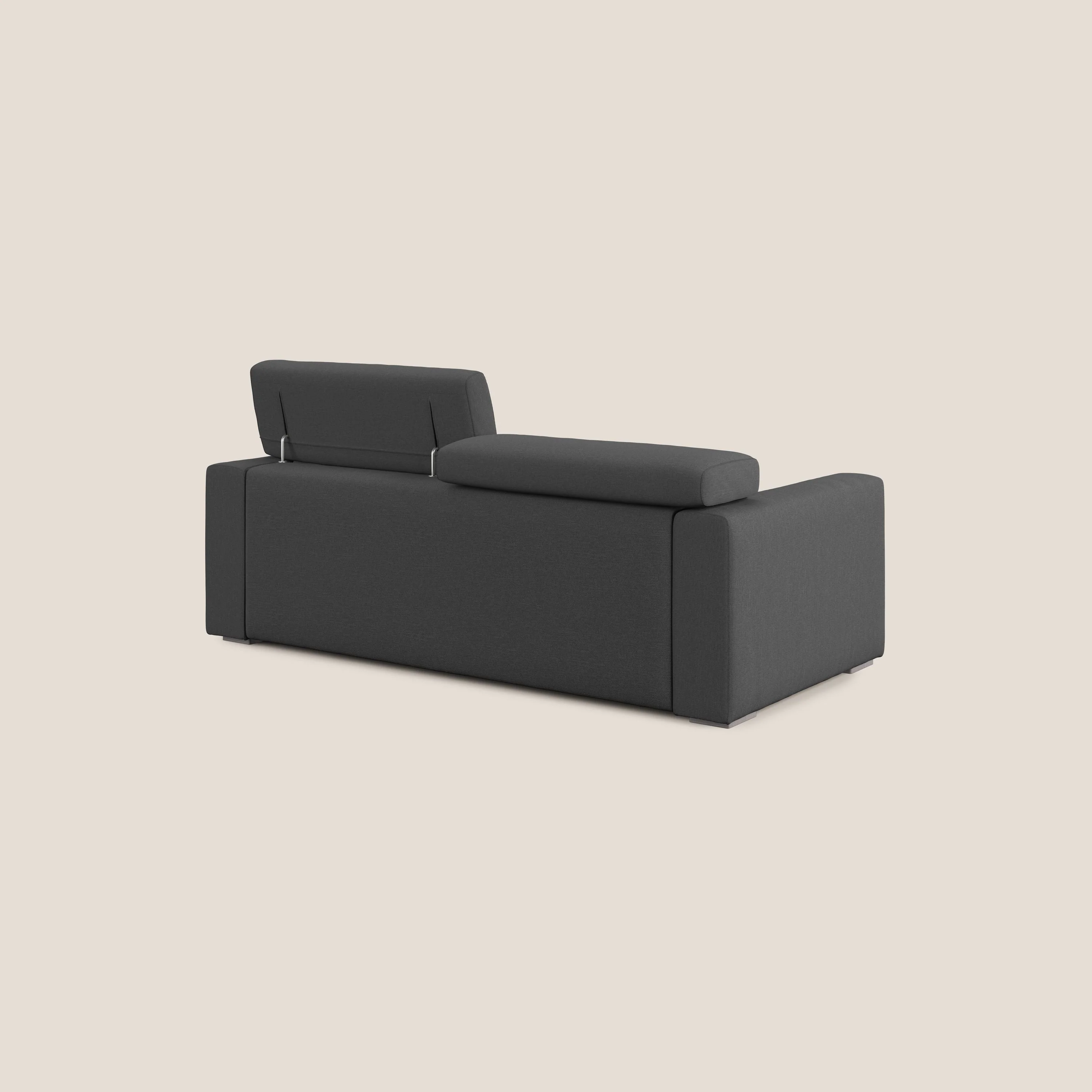 Dylan canapé avec pouf extractible en tissu effet coton imperméable T13 anthracite - Image 5