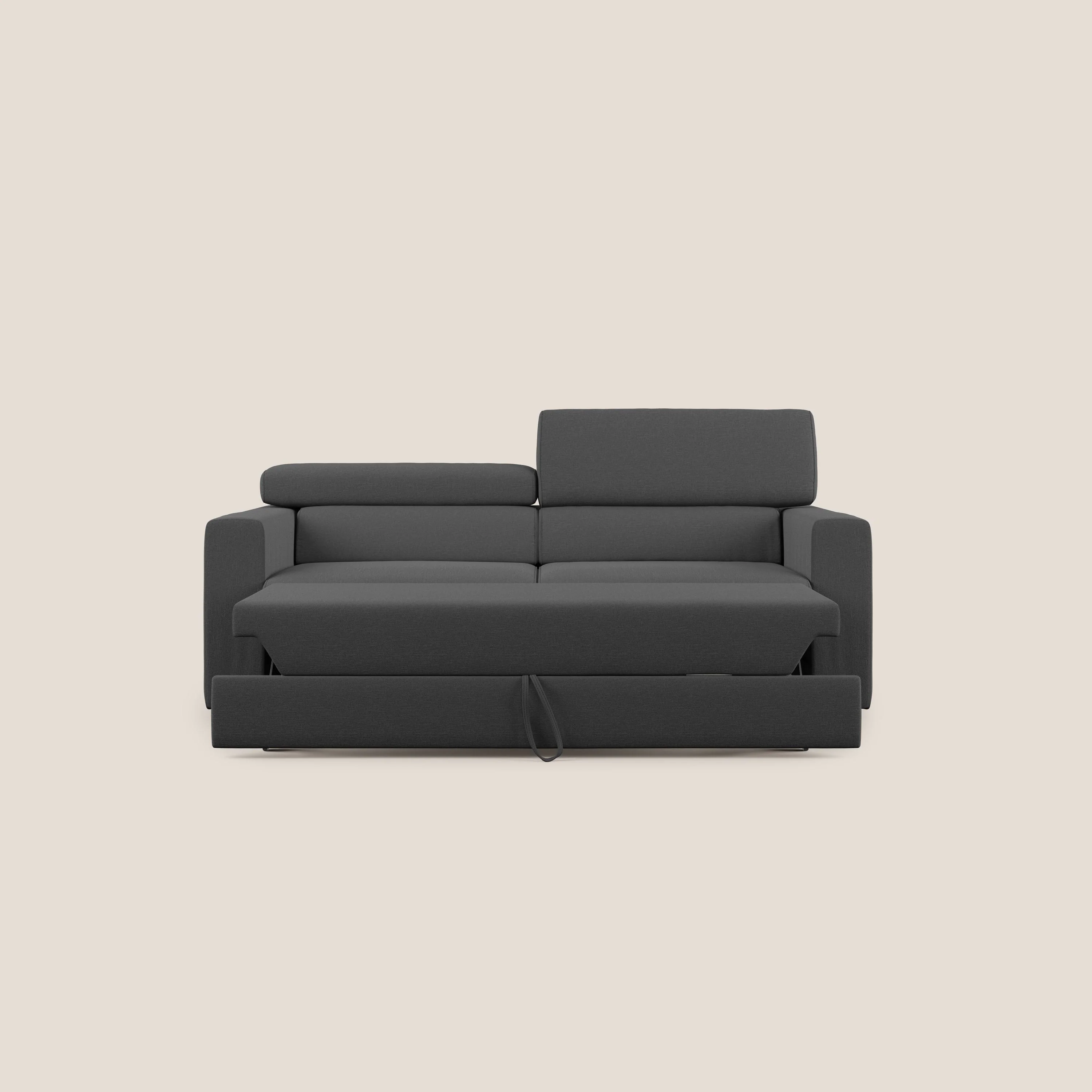 Dylan canapé avec pouf extractible en tissu effet coton imperméable T13 anthracite - Image 6