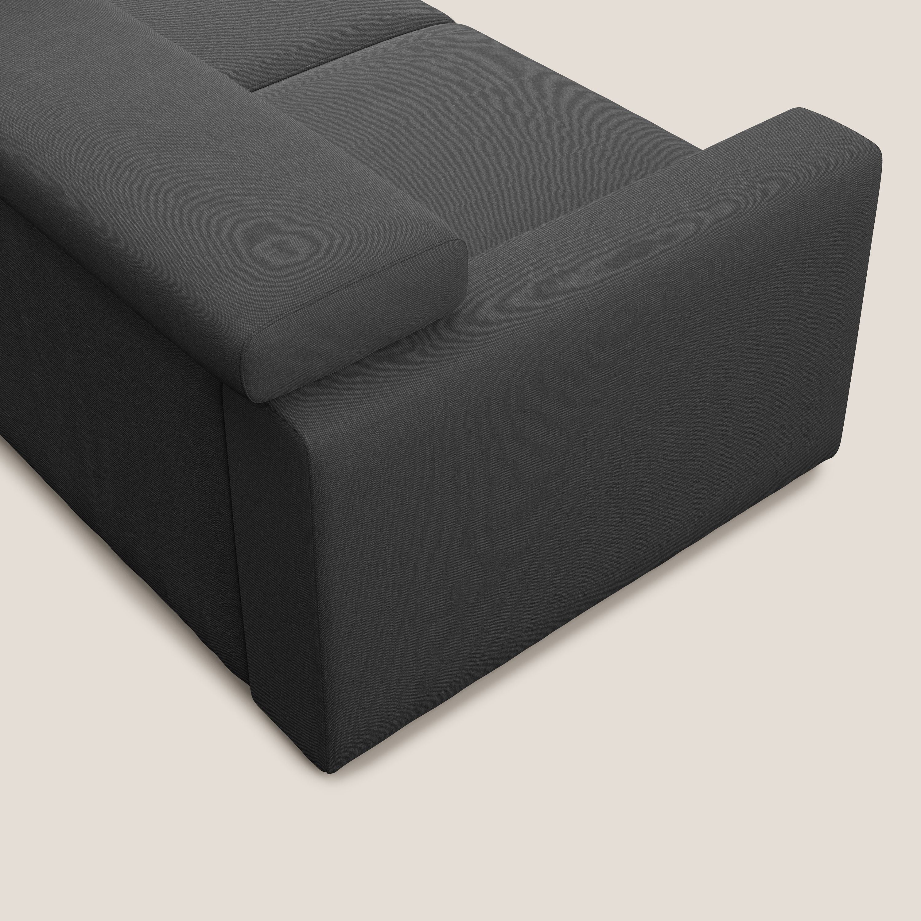 Dylan canapé avec pouf extractible en tissu effet coton imperméable T13 anthracite - Image 8