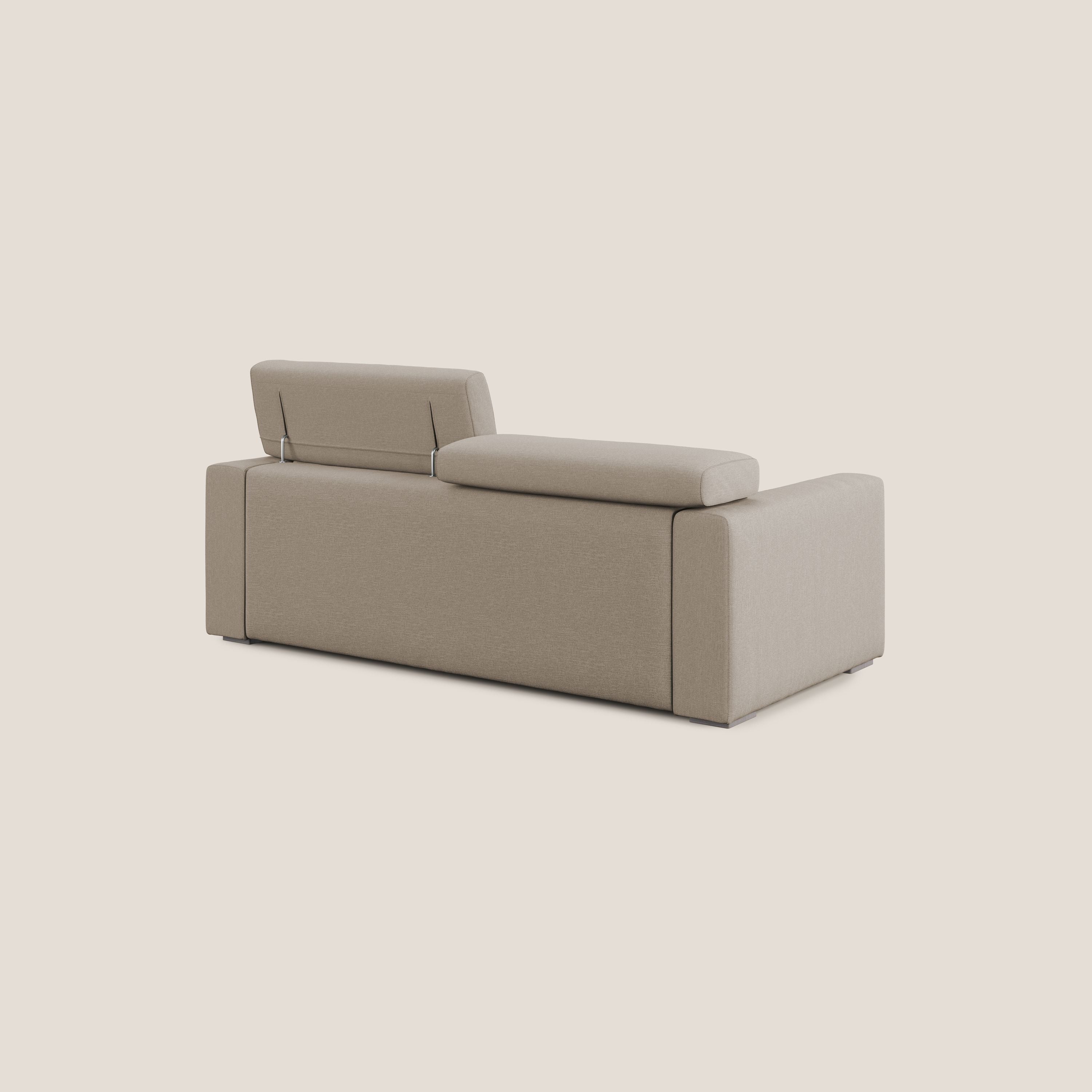 Dylan canapé avec pouf extractible en tissu effet coton imperméable T13 beige - Image 5
