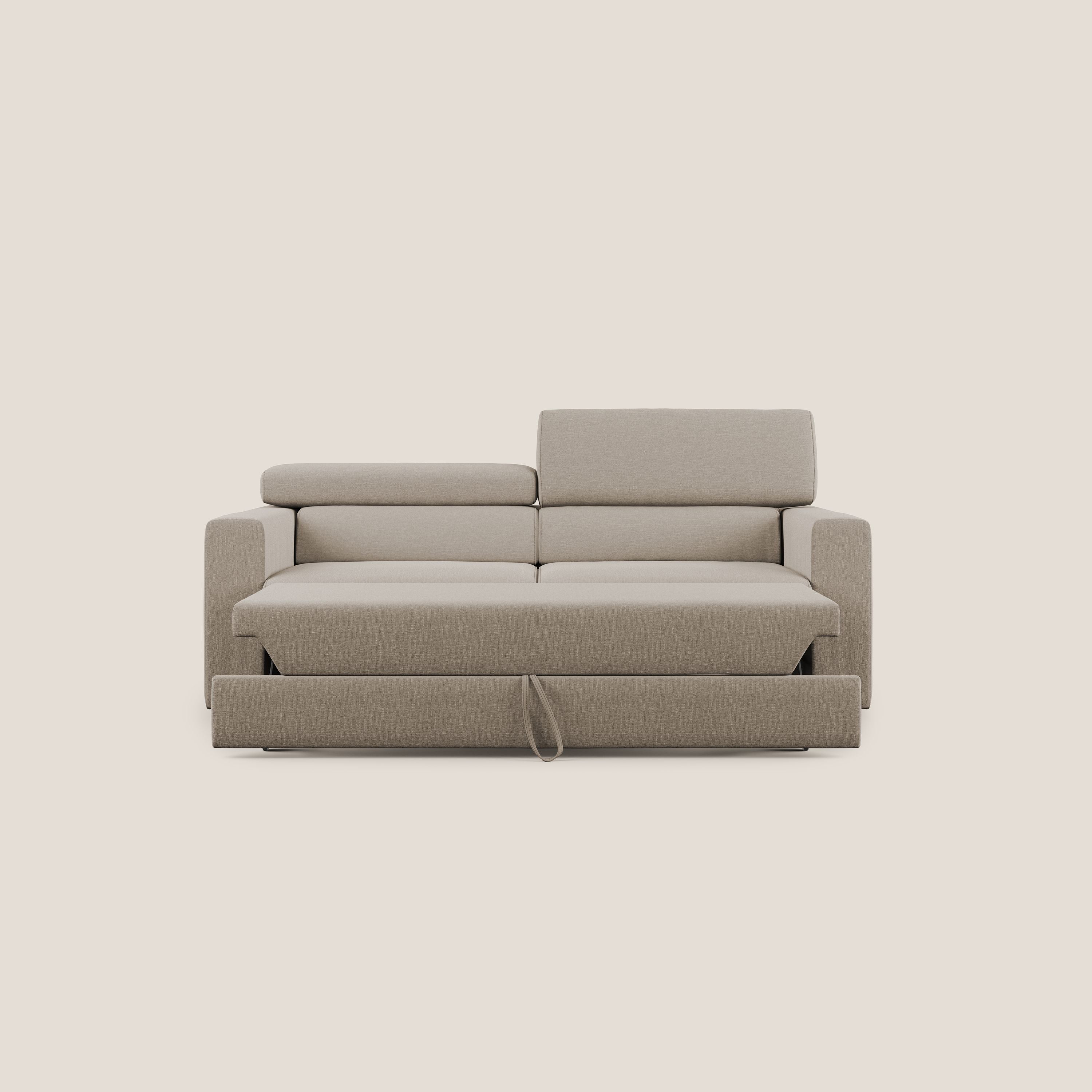 Dylan canapé avec pouf extractible en tissu effet coton imperméable T13 beige - Image 6