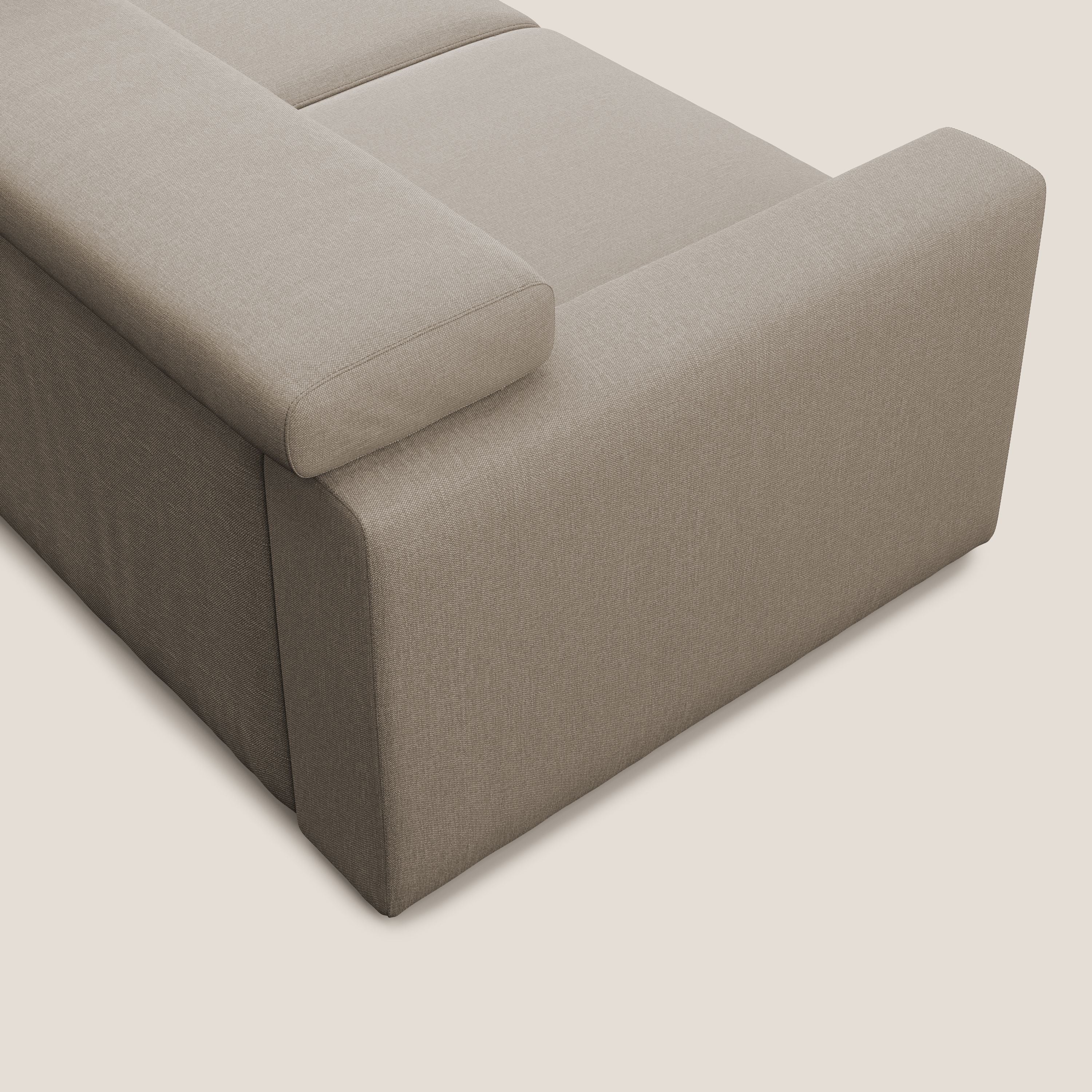 Dylan canapé avec pouf extractible en tissu effet coton imperméable T13 beige - Image 8