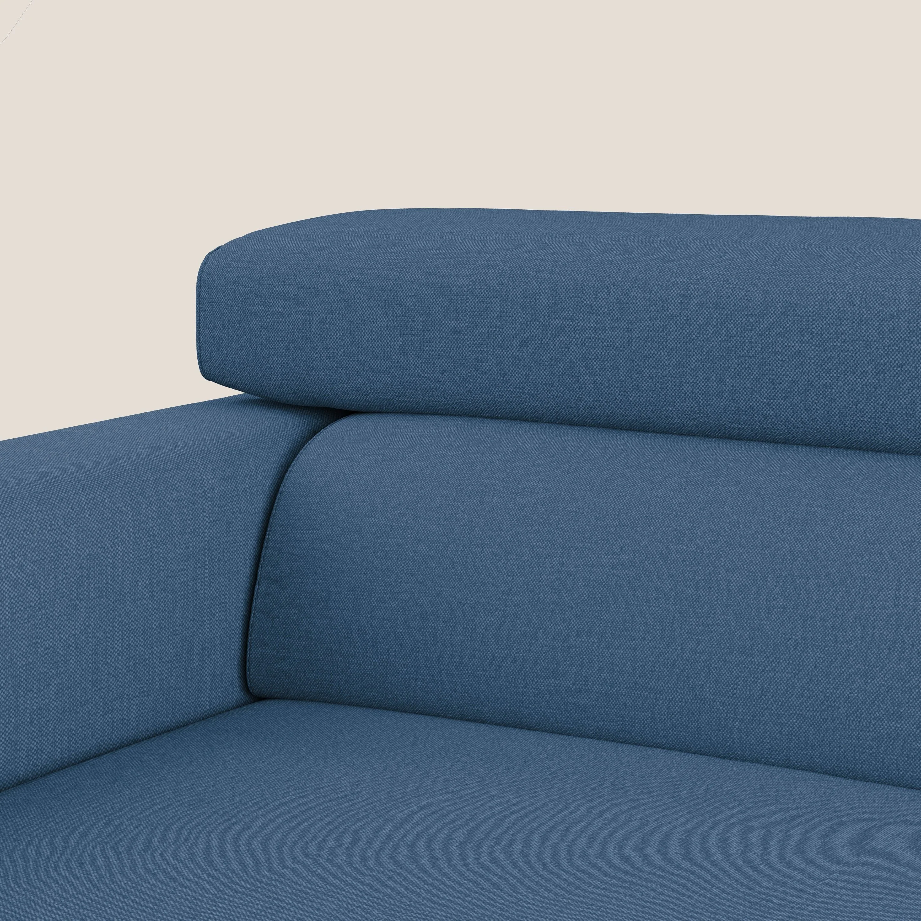 Dylan canapé avec pouf extractible en tissu effet coton imperméable T13 bleu - Image 11