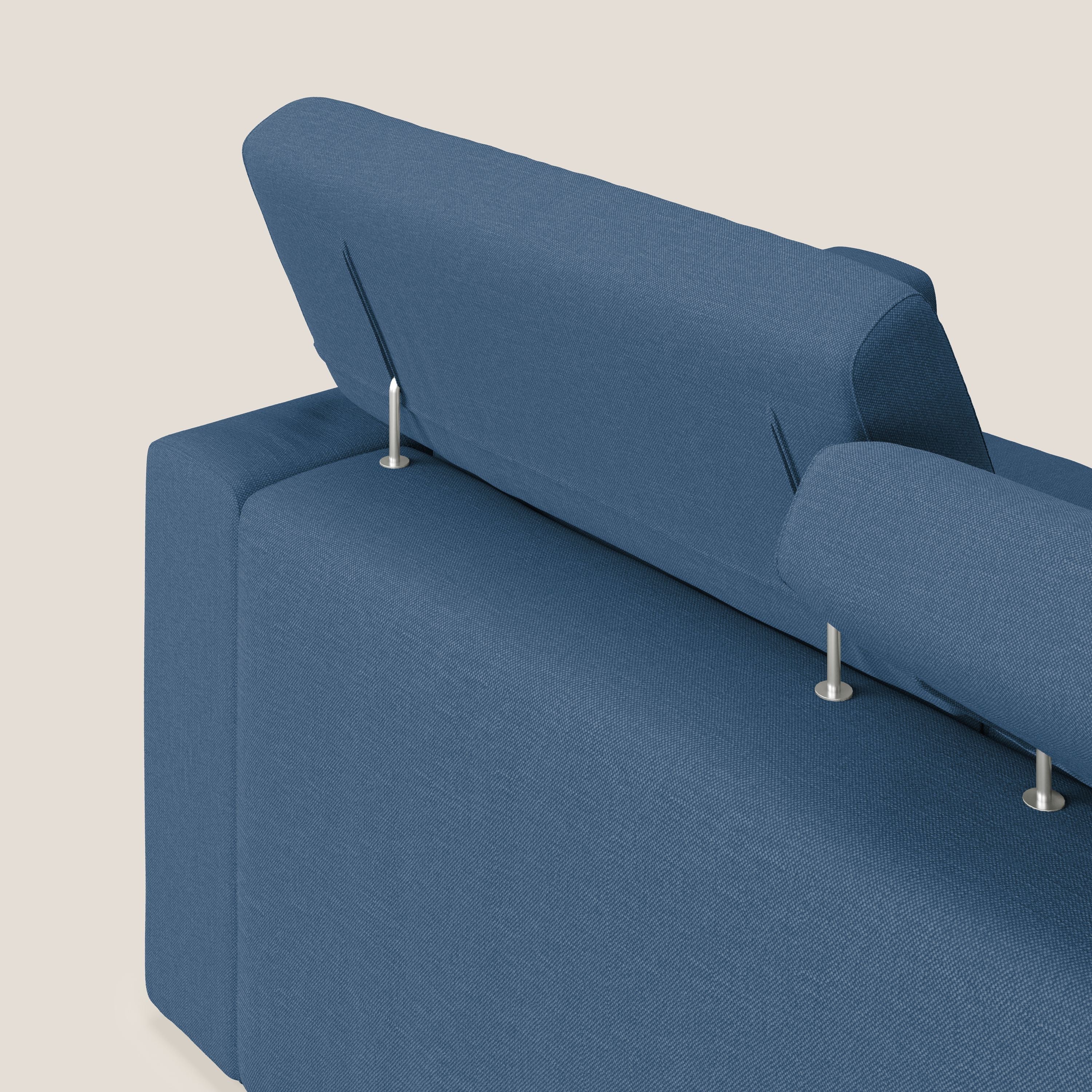 Dylan canapé avec pouf extractible en tissu effet coton imperméable T13 bleu - Image 12
