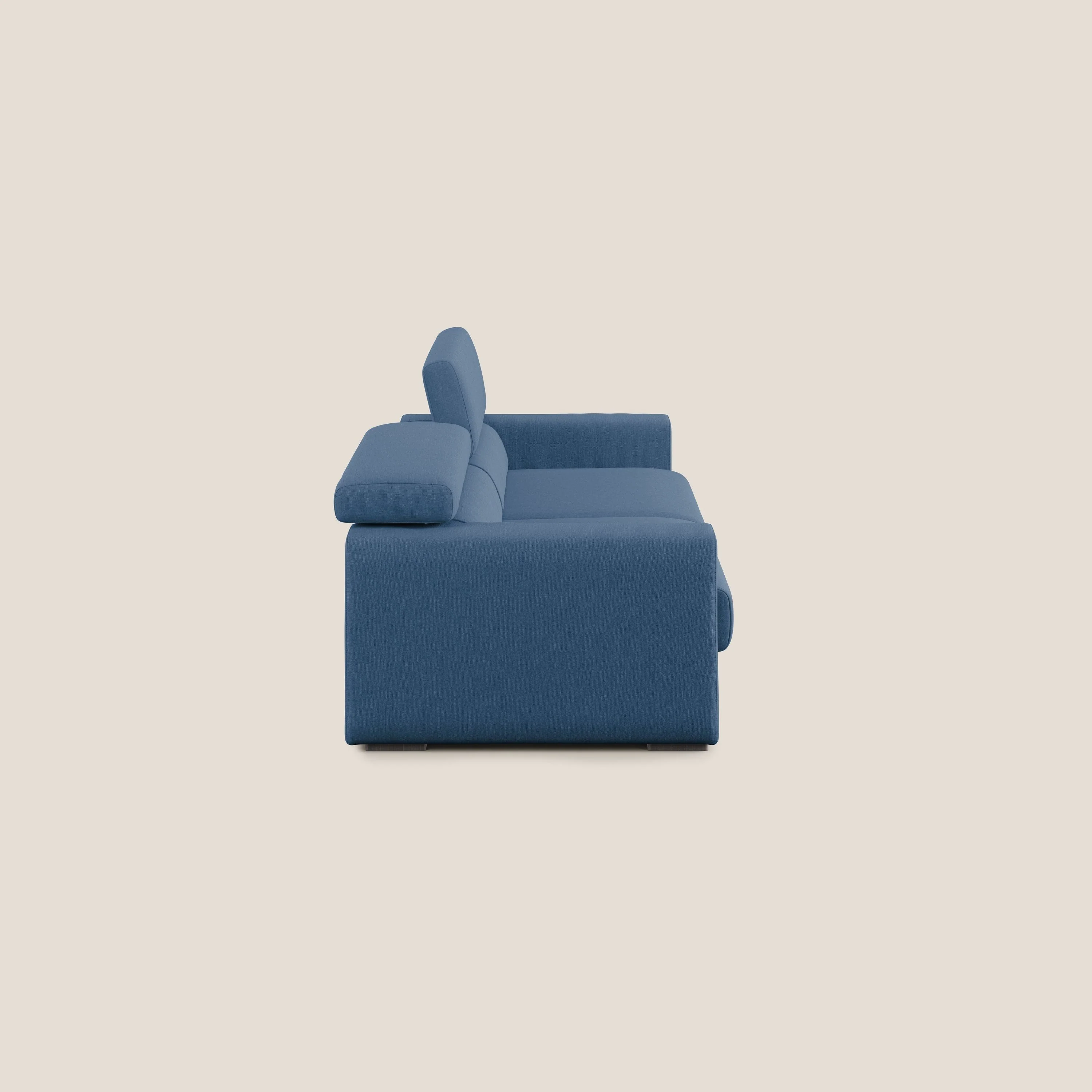 Dylan canapé avec pouf extractible en tissu effet coton imperméable T13 bleu - Image 6