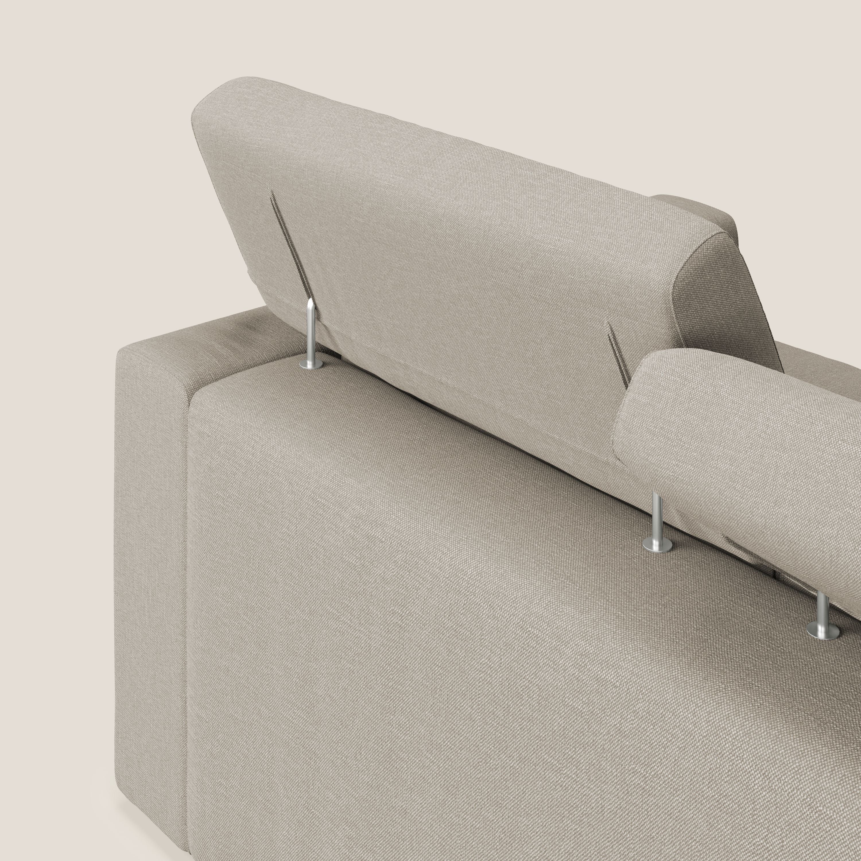 Dylan canapé avec pouf extractible en tissu effet coton imperméable T13 crème - Image 10