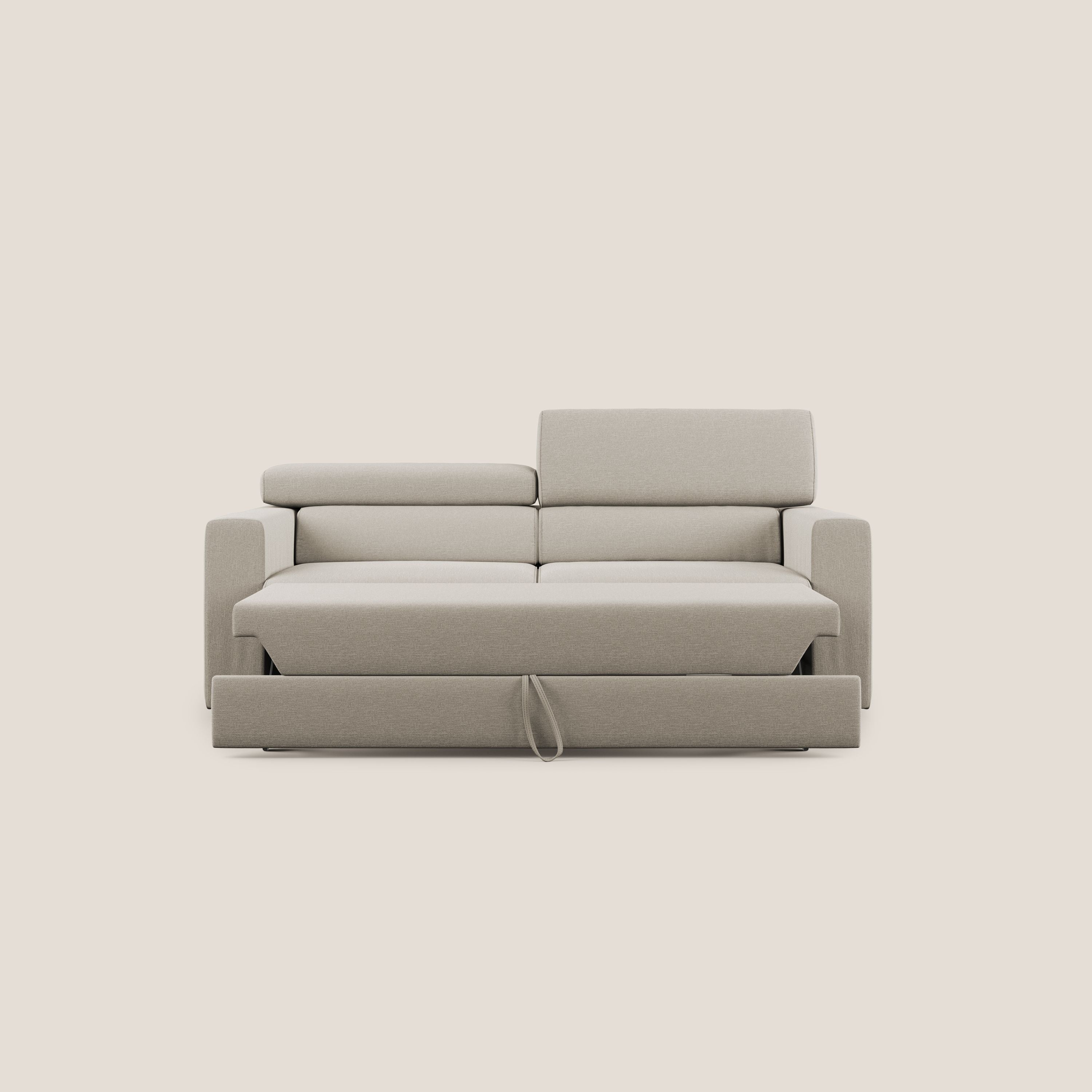 Dylan canapé avec pouf extractible en tissu effet coton imperméable T13 crème - Image 6