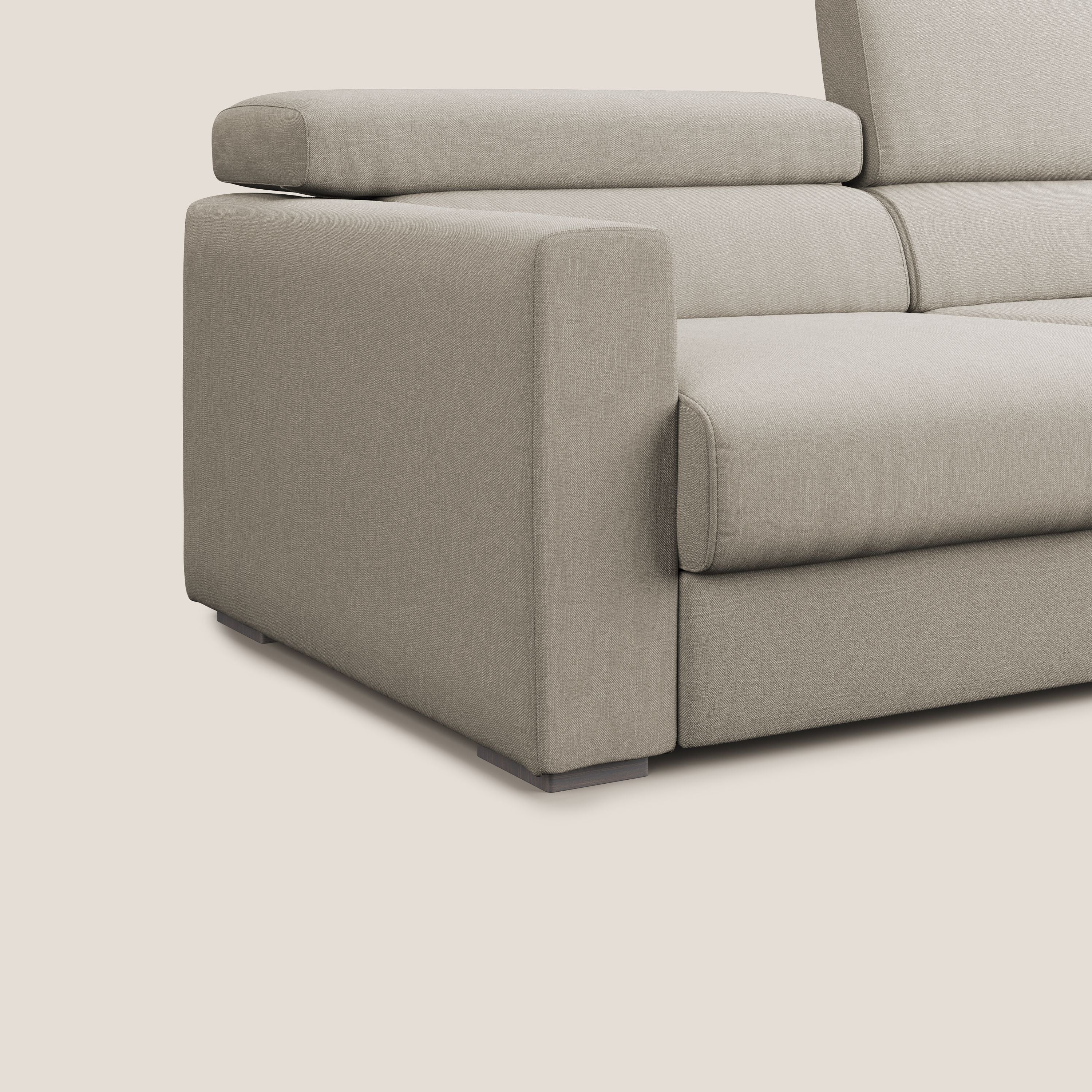 Dylan canapé avec pouf extractible en tissu effet coton imperméable T13 crème - Image 7