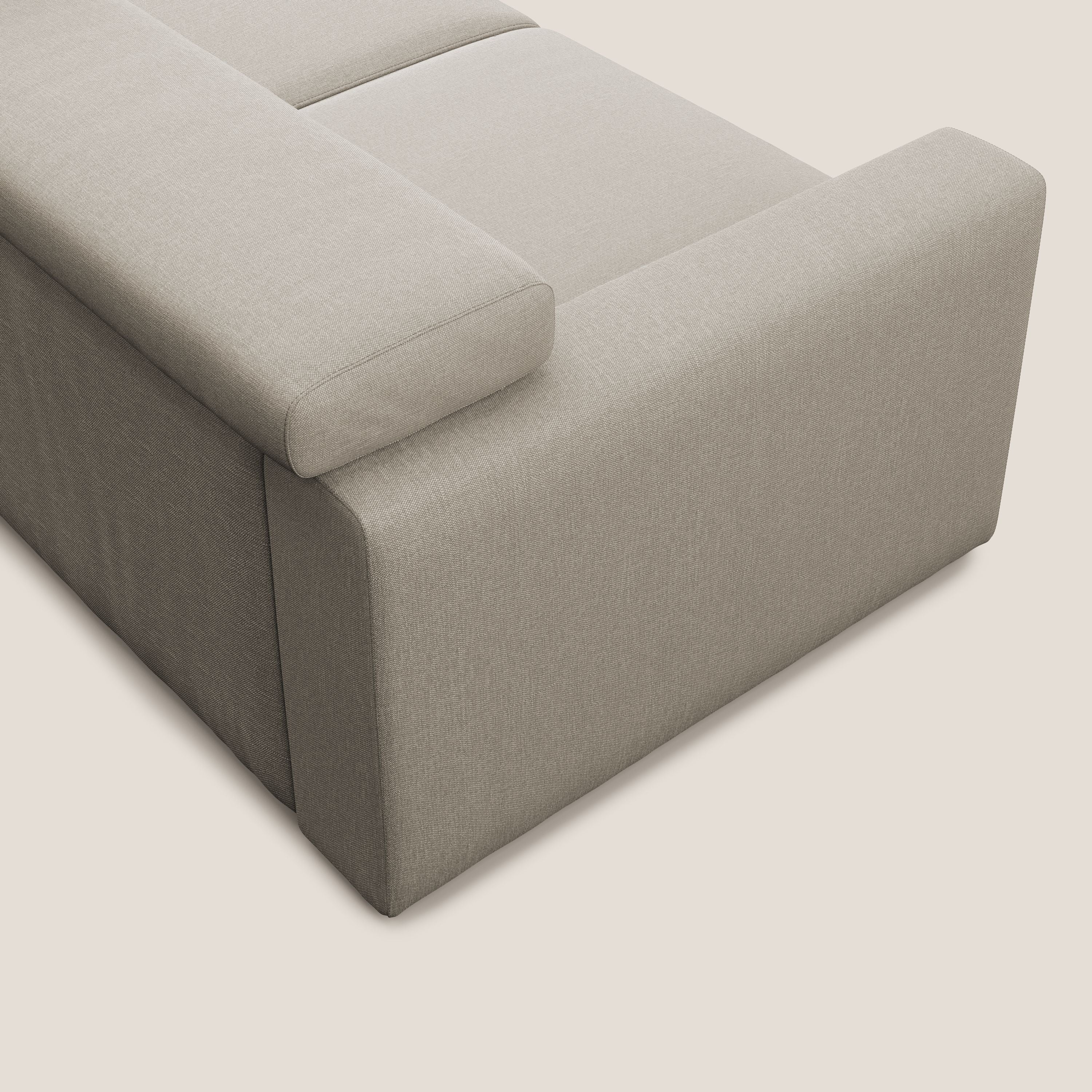 Dylan canapé avec pouf extractible en tissu effet coton imperméable T13 crème - Image 8