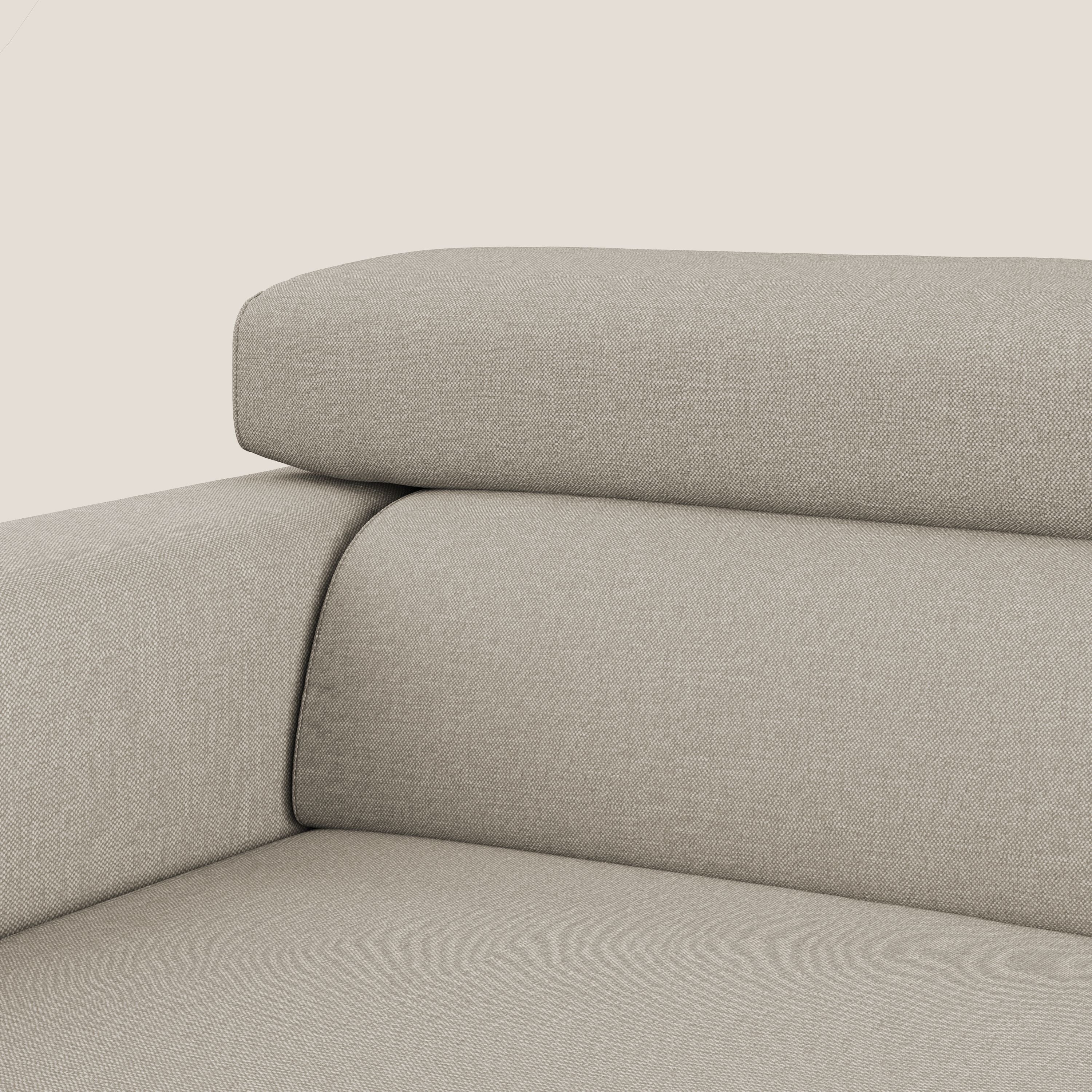 Dylan canapé avec pouf extractible en tissu effet coton imperméable T13 crème - Image 9