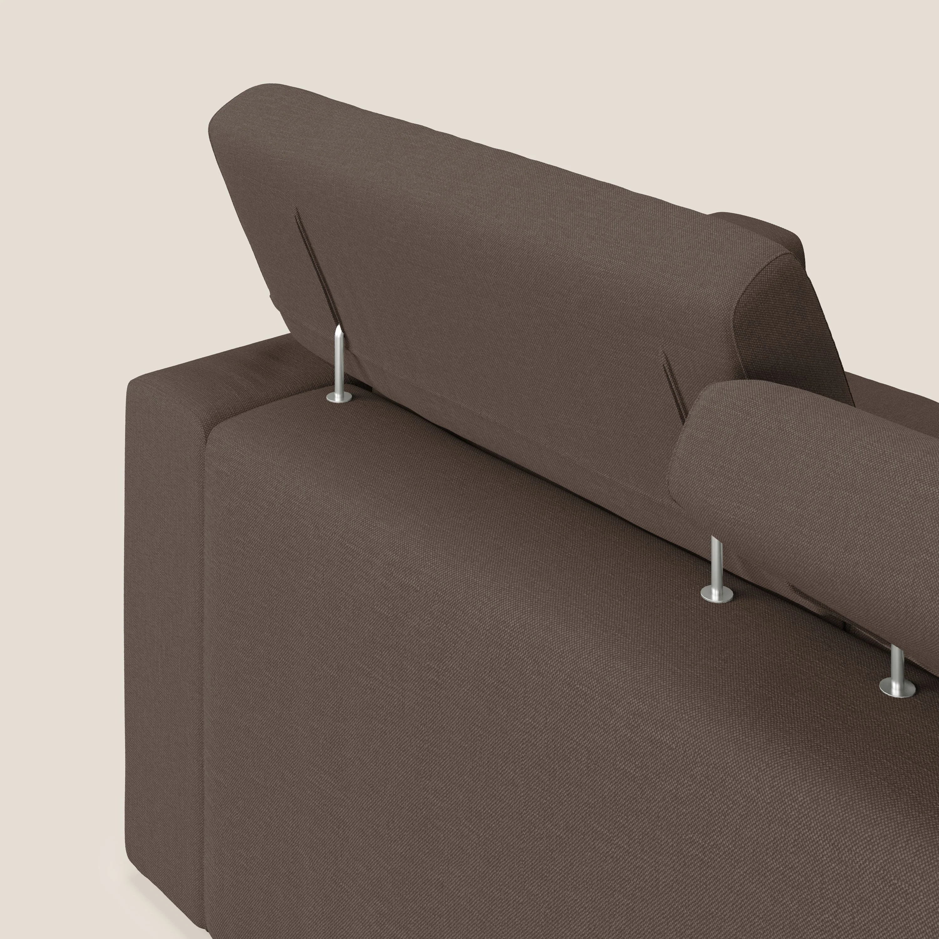 Dylan canapé avec pouf extractible en tissu effet coton imperméable T13 marron - Image 10