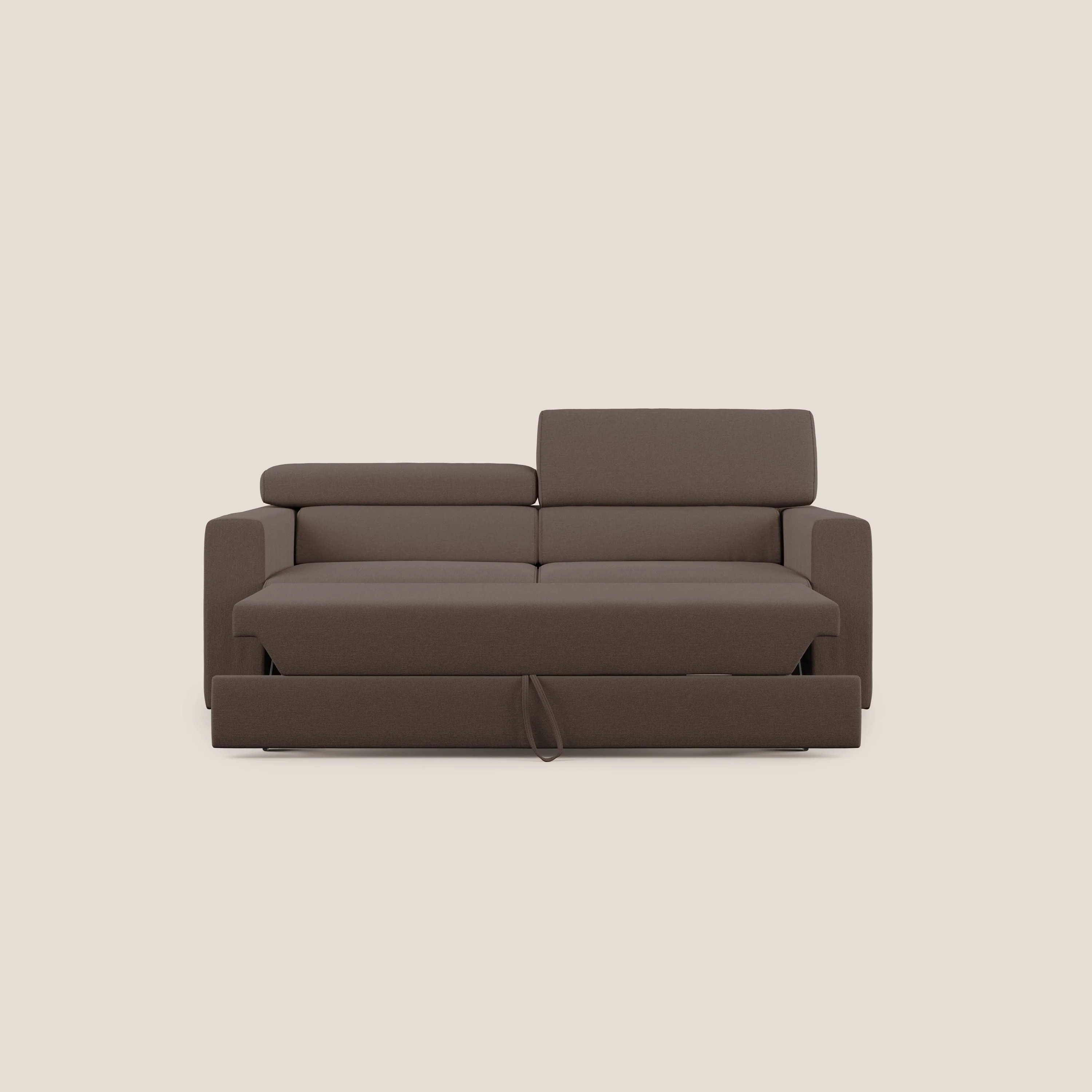 Dylan canapé avec pouf extractible en tissu effet coton imperméable T13 marron - Image 6