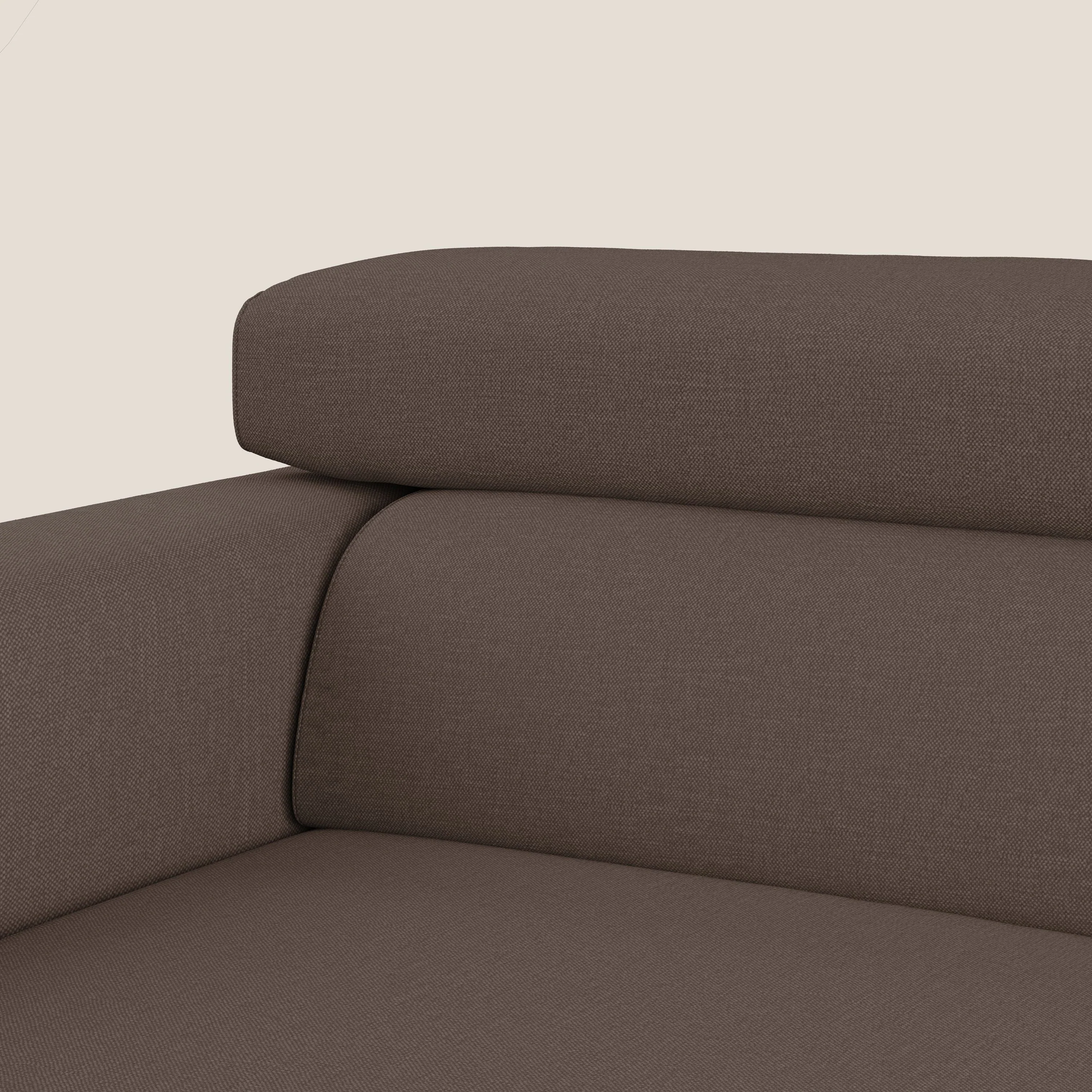 Dylan canapé avec pouf extractible en tissu effet coton imperméable T13 marron - Image 9