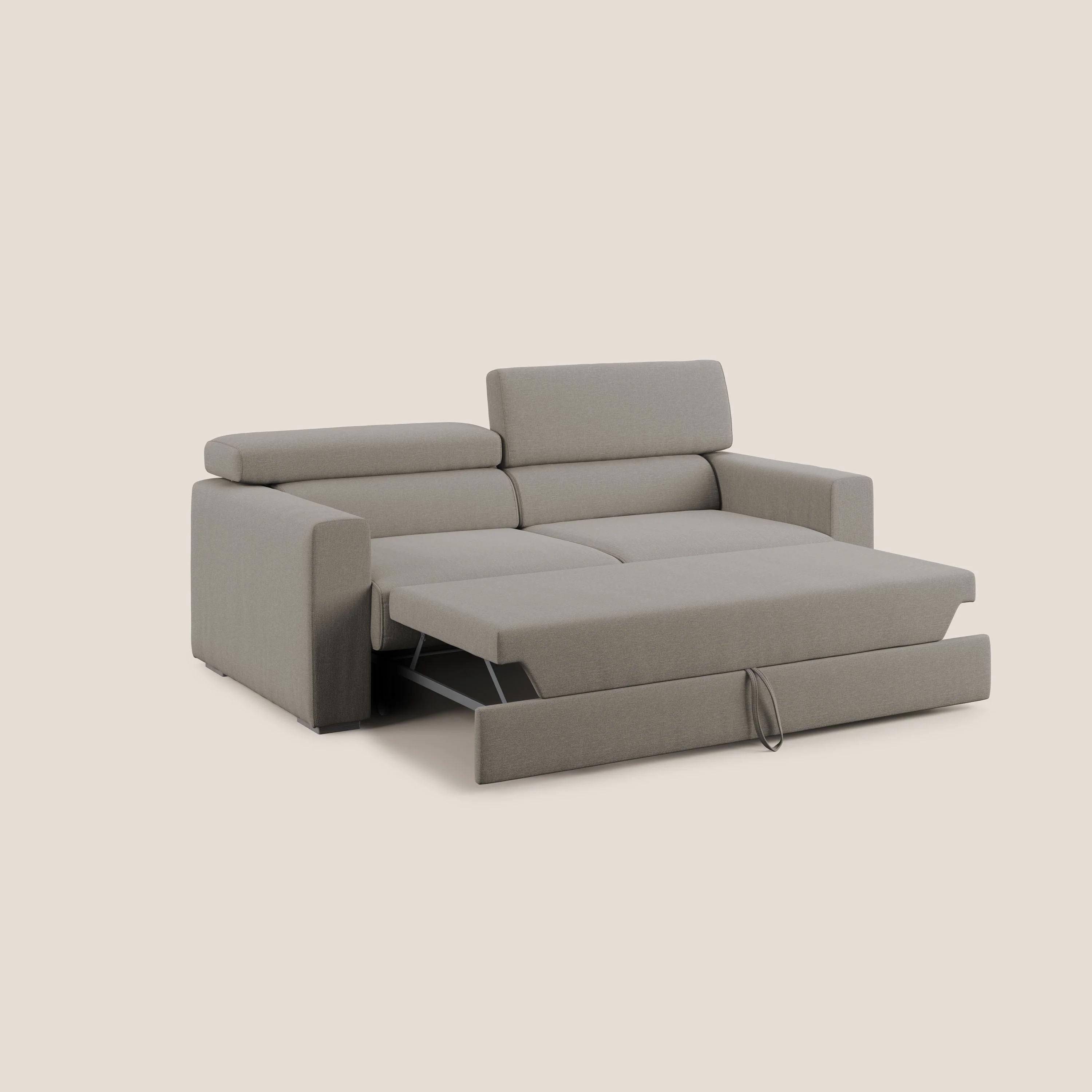 Dylan canapé avec pouf extractible en tissu effet coton imperméable T13 Taupe tortora - Image 2