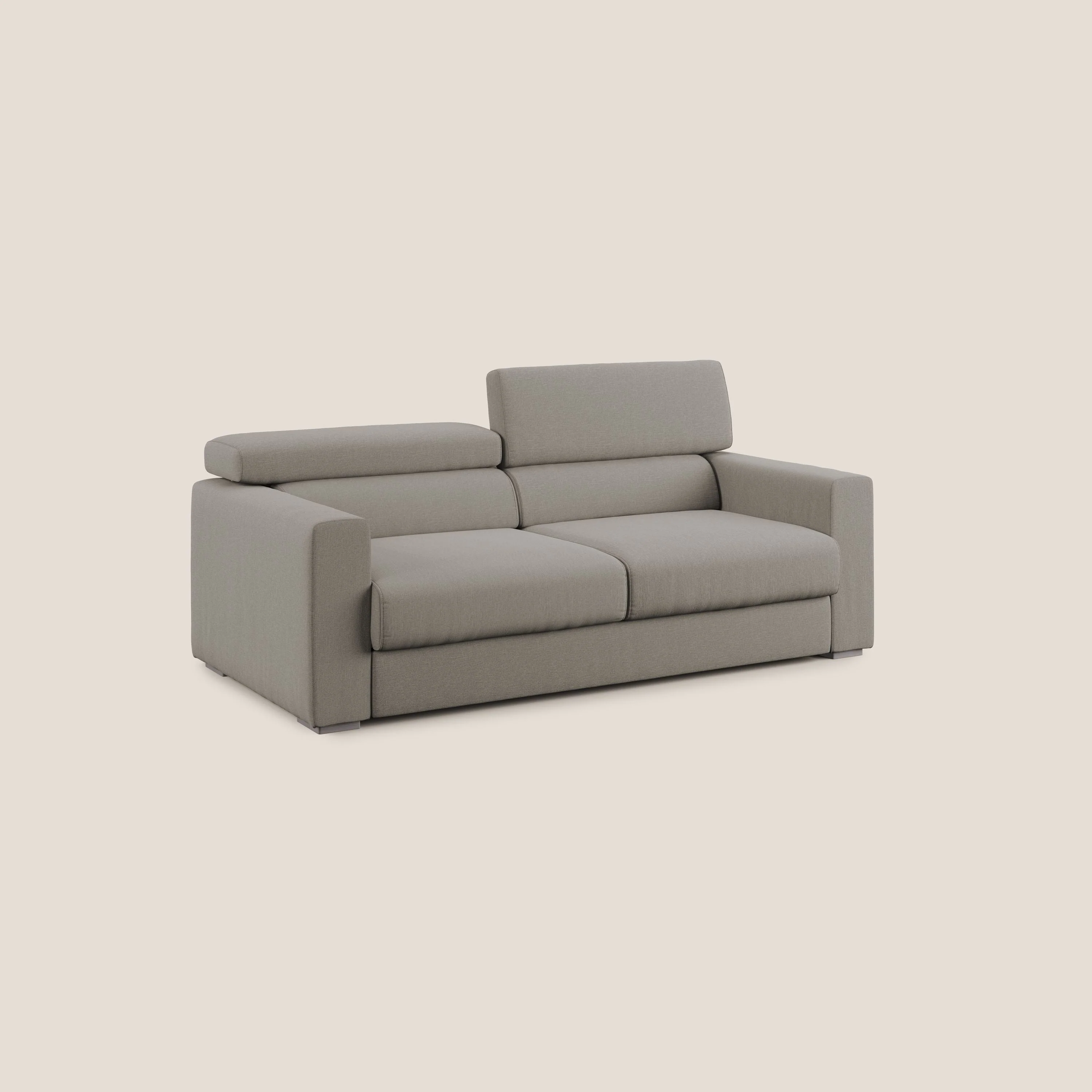 Dylan canapé avec pouf extractible en tissu effet coton imperméable T13 Taupe tortora - Image 3