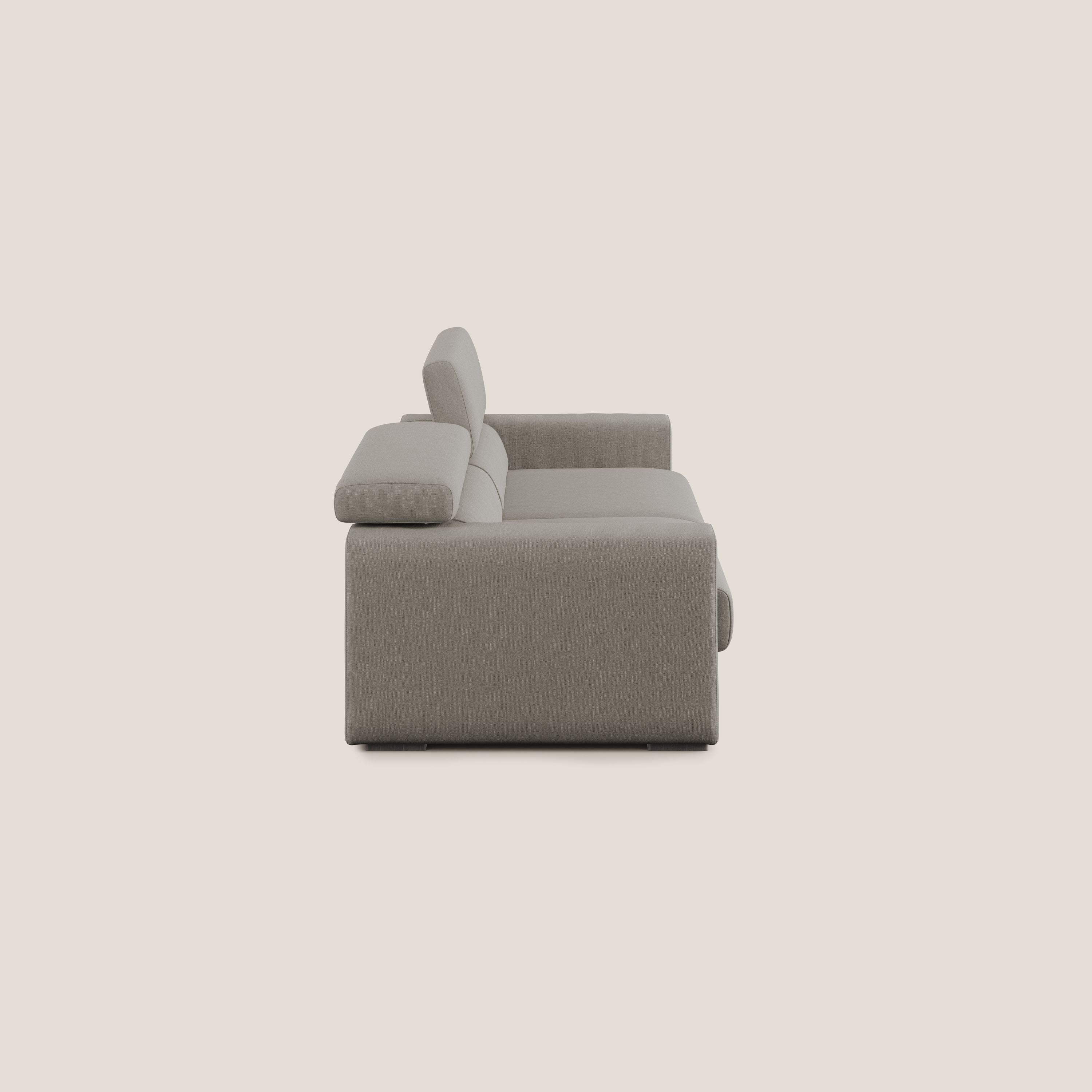 Dylan canapé avec pouf extractible en tissu effet coton imperméable T13 Taupe tortora - Image 4