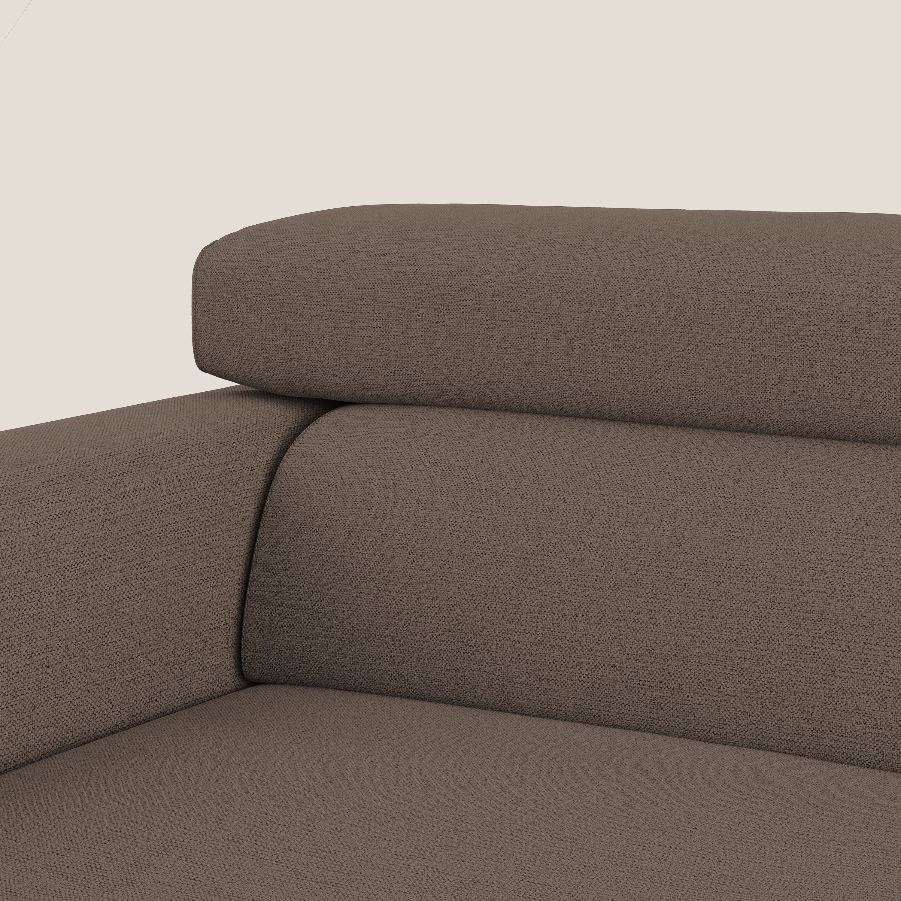 Dylan canapé avec pouf extractible en tissu flamme effet coton impermeabile T19 marron - Image 8