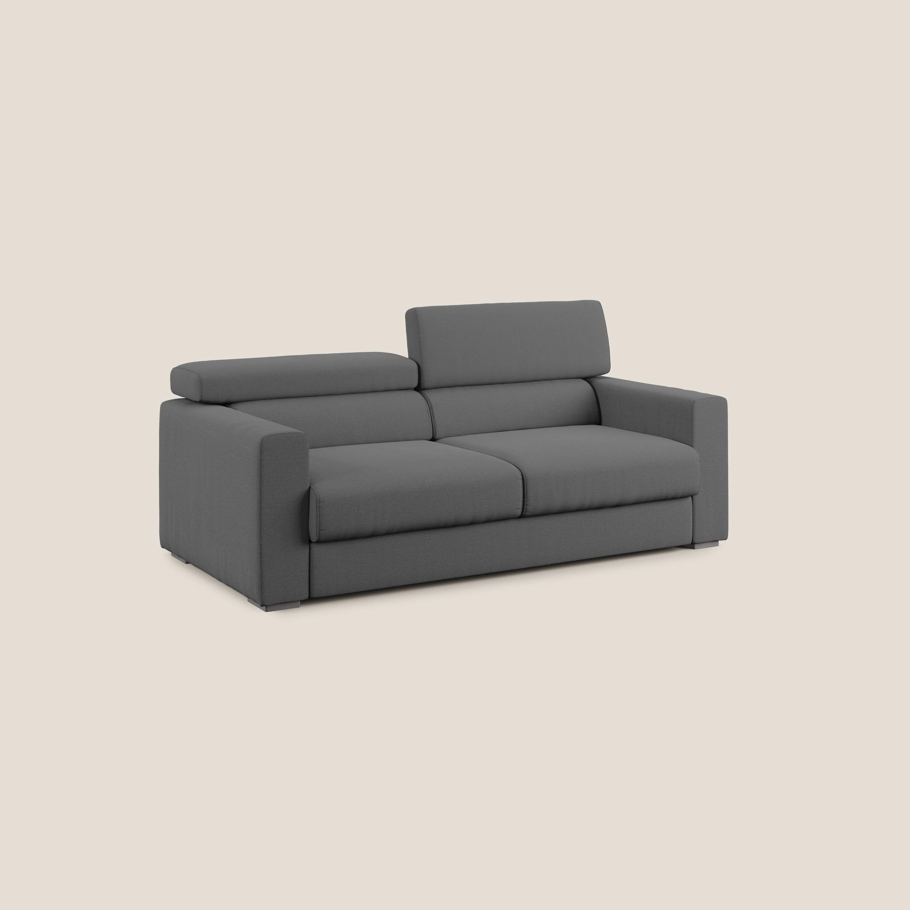 Dylan canapé avec pouf extractible en tissu flamme effet coton impermeabile T19 anthracite - Image 3