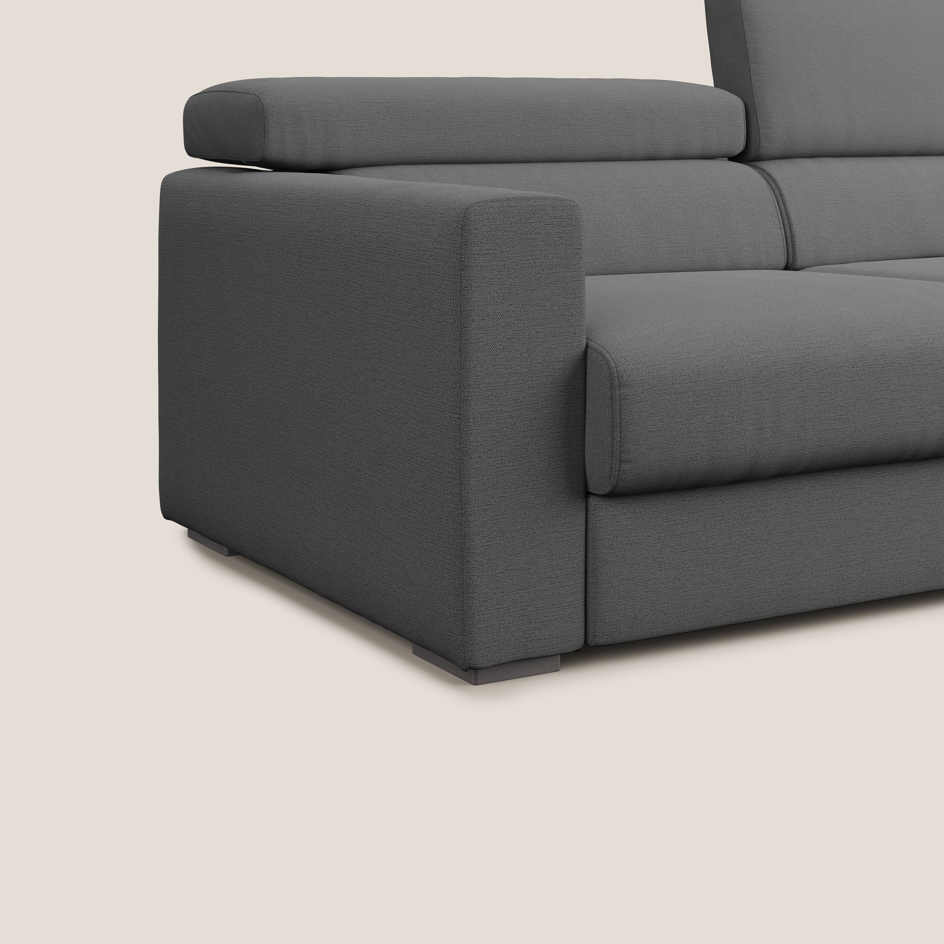 Dylan canapé avec pouf extractible en tissu flamme effet coton impermeabile T19 anthracite - Image 6
